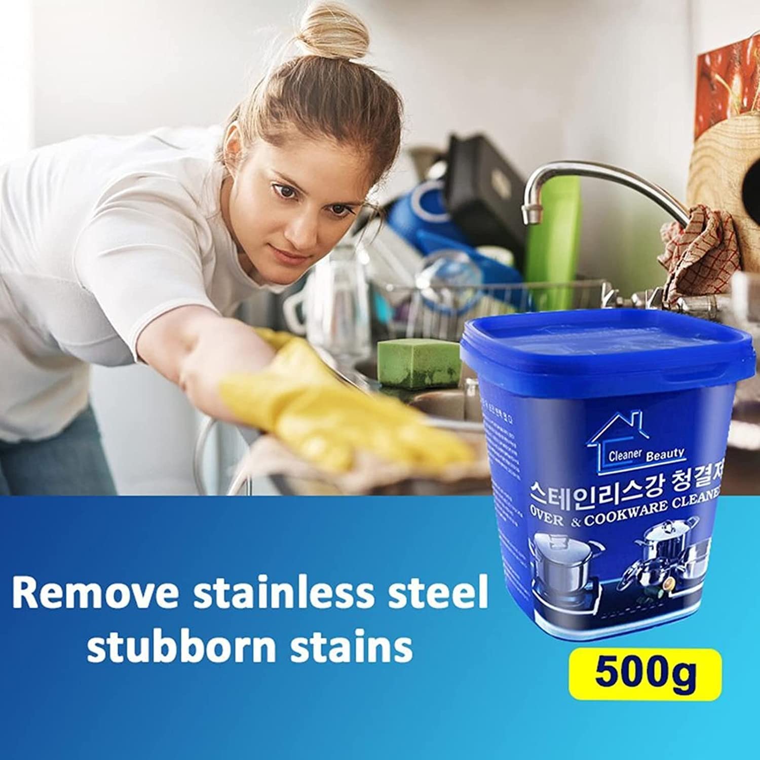 Giftock Oven and Cookware Cleaner Power Pot Bottom Black Scale Decontamination Household Stainless Steel [500 Gr]