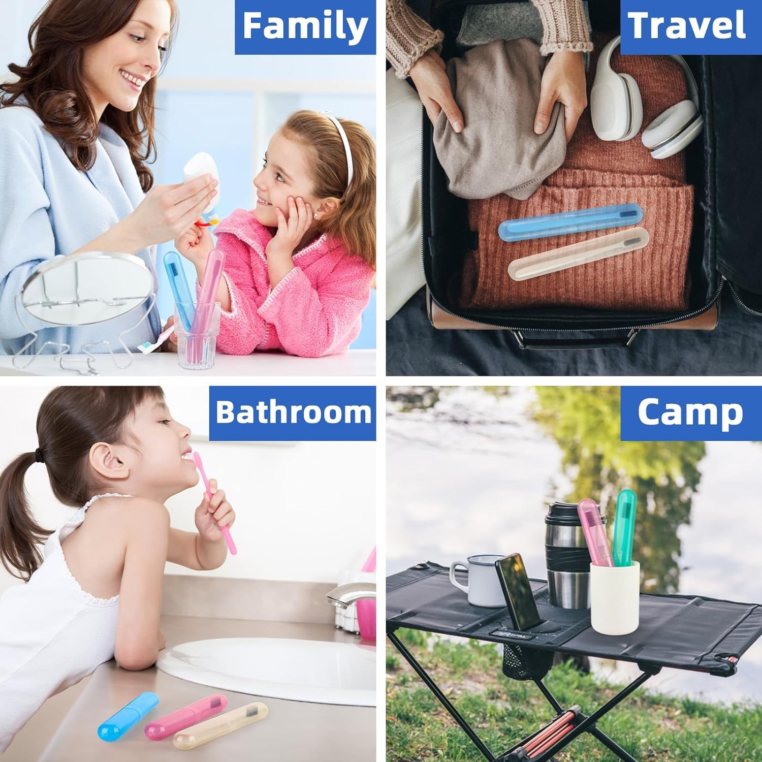 Giftock Toothbrush Holder Cover Case Storage Box Capsule Shape for Bathroom,Travelling Portable (Multi-Color-Plastic) (4)
