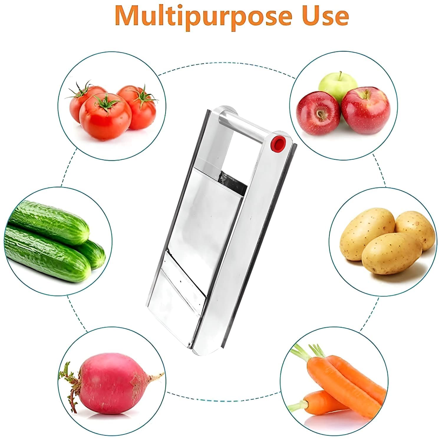 Giftock Multipurpose Slicer Cutter-Dual Stainless Steel Cutting Blades Spiral Slicer for Zucchini Spaghetti Noodles- Veg. Salad Maker Slicer for Kitchen (Watermelon Slicer)