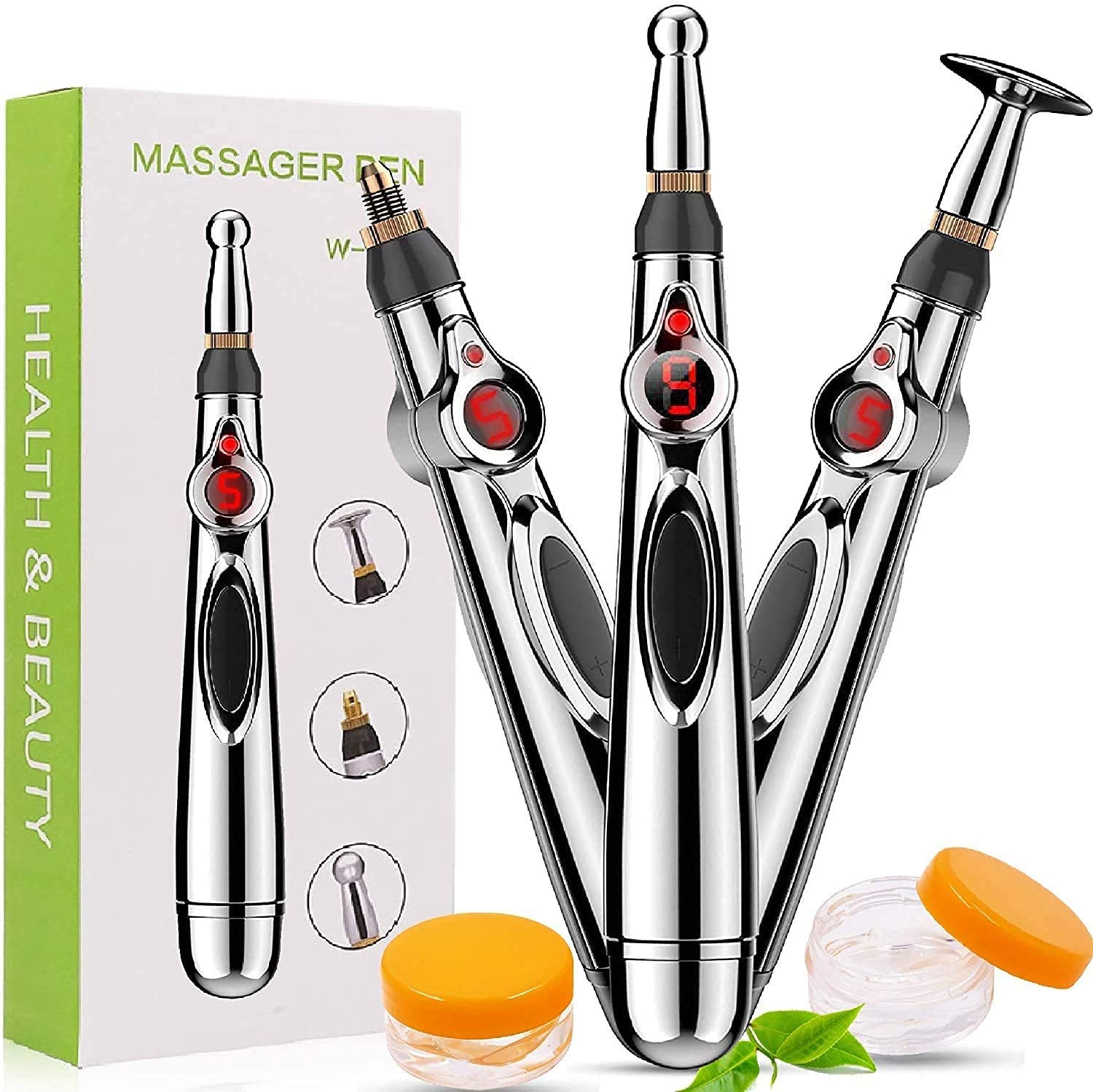 Giftock Sure Electronic Acupuncture Pen,Electric Meridians Laser Acupuncture Machine Magnet Therapy Instrument Meridian Energy Pen Massager Relief Pain Tools For Arthritis (Silver)