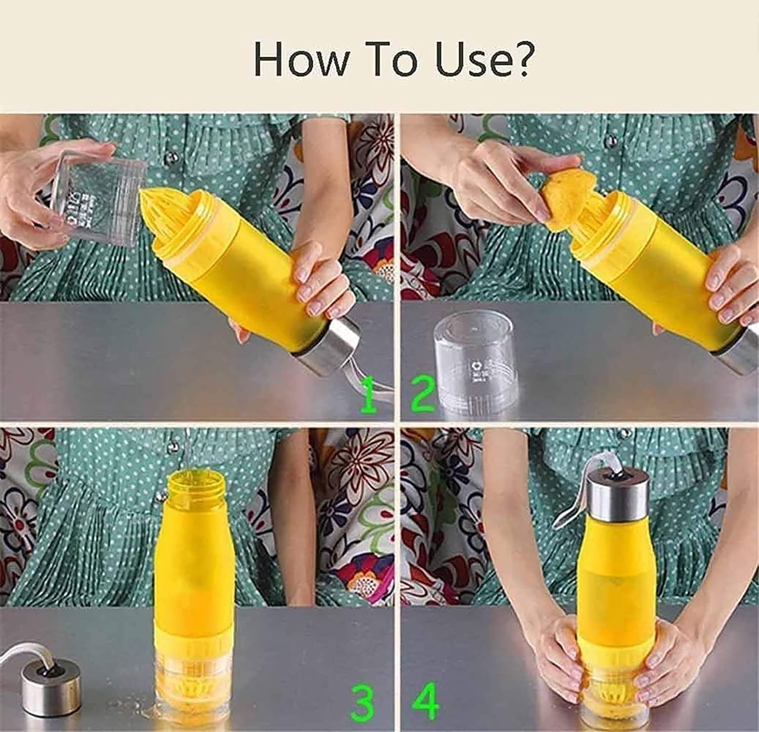 Giftock 650ml Infuser Water Bottle plastic Fruit infusion Kids Drink Outdoor Sports bottle Juice lemon Portable Kettle (Multicolor, Pack of 2)
