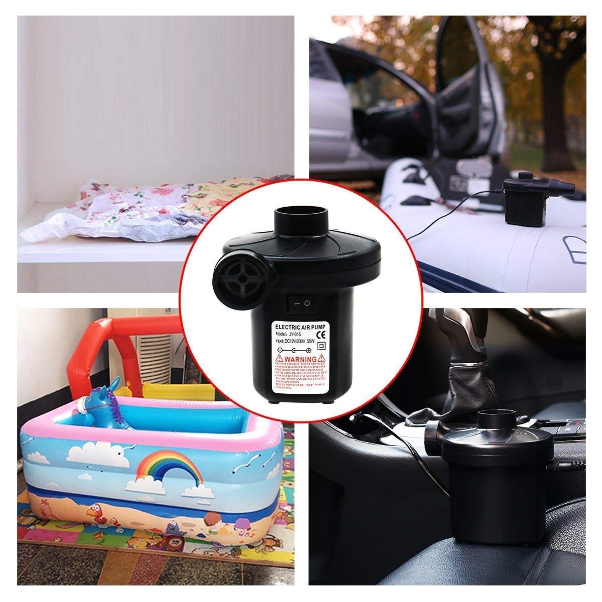 Giftock Multi-Purpose Electric Air Pump for Quickly Inflates/Deflates Sofa, Bed, Swimming Pool Tubes, Toys,Air Bags, Mattresses
