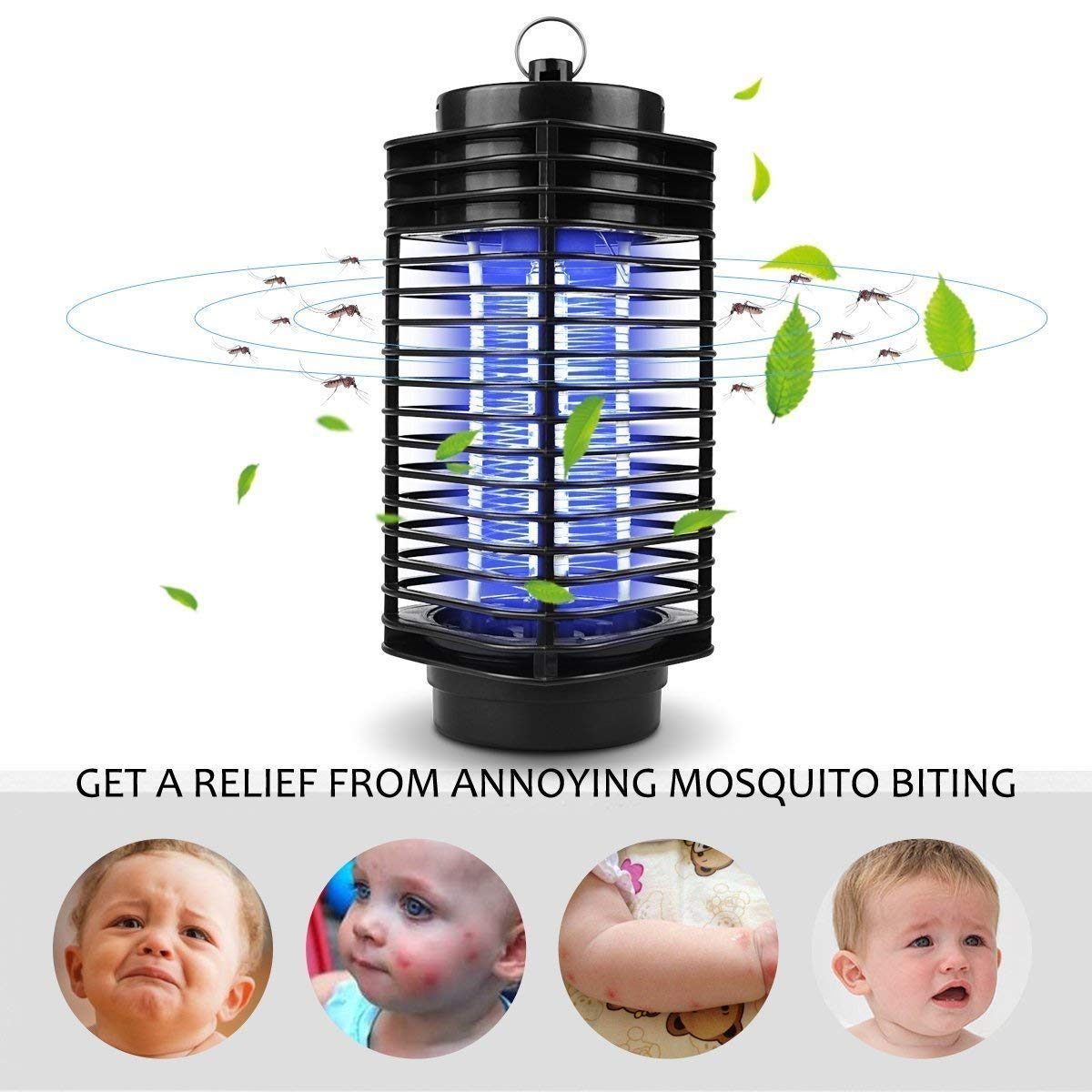 Giftock Trade Mini Home Mosquito Lamp Fly Killer No Radiation Electronic Mosquito Black 220V Catching Machine with Night lamp