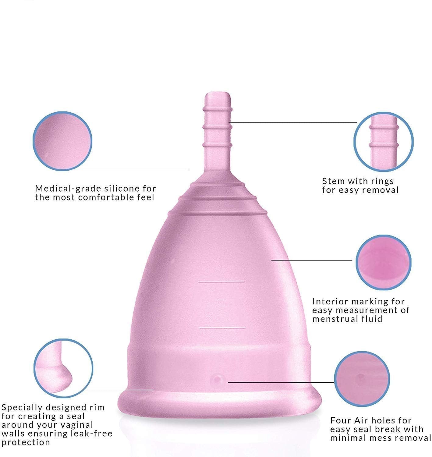 Giftock Silicone Reusable Menstrual Cup With No Leakage No Odor | amplec-Cup - Medium