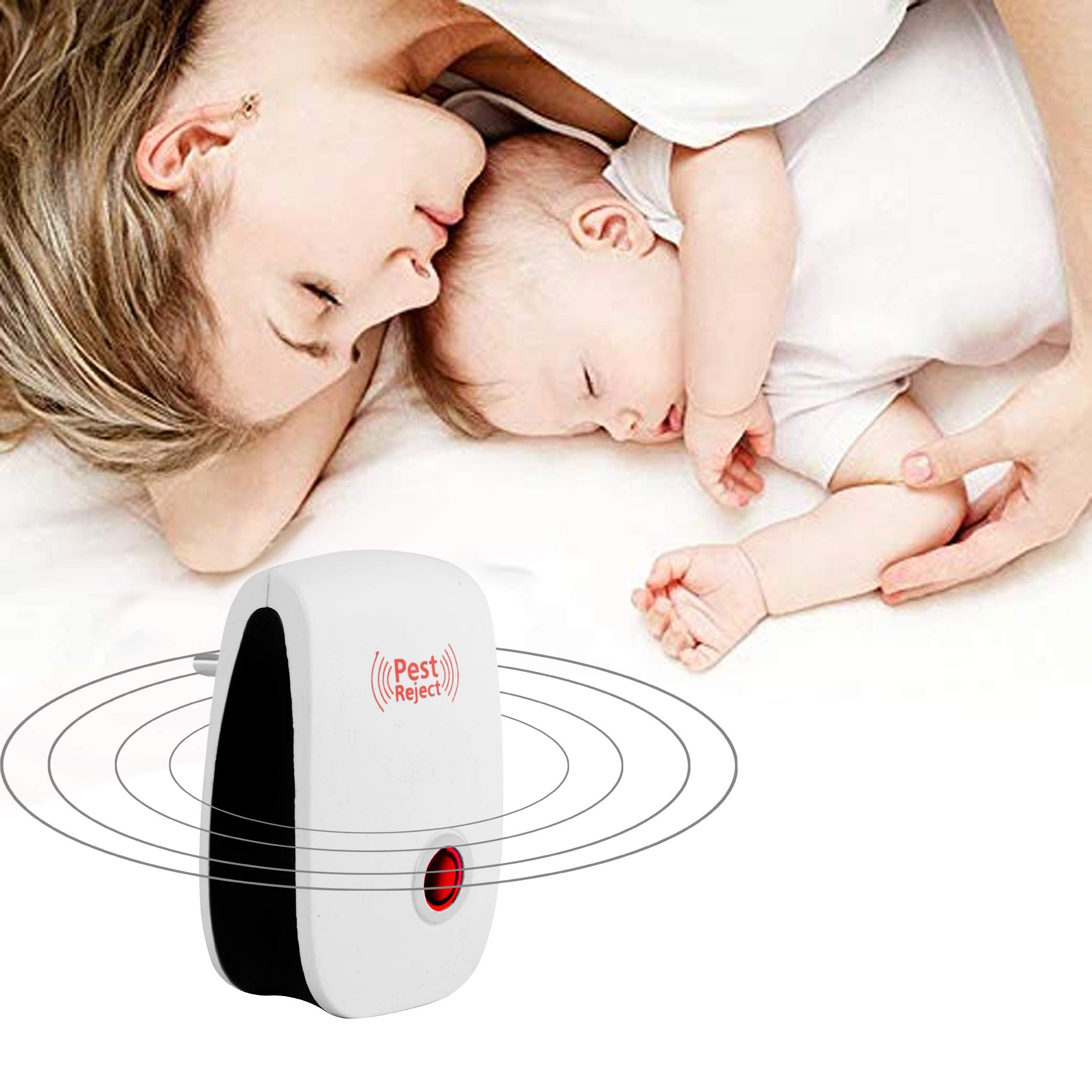 GiftockPEST REJECT Ultrasonic Pest Repeller to Repel Rats, Cockroach, Mosquito, Home Pest and Rodent Repelling Aid for Mosquito, Cockroaches, Ants Spider Insect Pest Control Electric Pest Repelling (White)