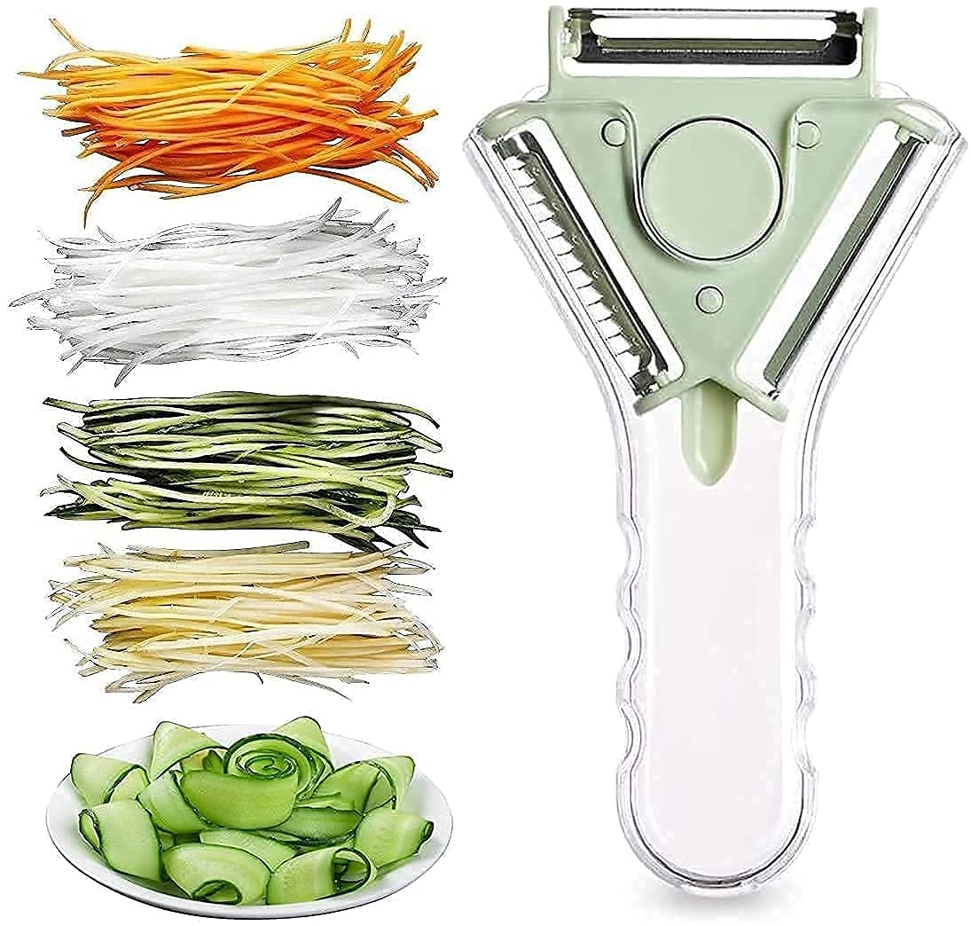 Giftock 3 in 1 Blade Peeler - 3 in 1 Vegetable Peeler, Multifunctional Fruit Peelers with 3 Blades Stainless Potato Peeler Stainless Steel Shredder Slicer for Cabbage, Apple, Carrot