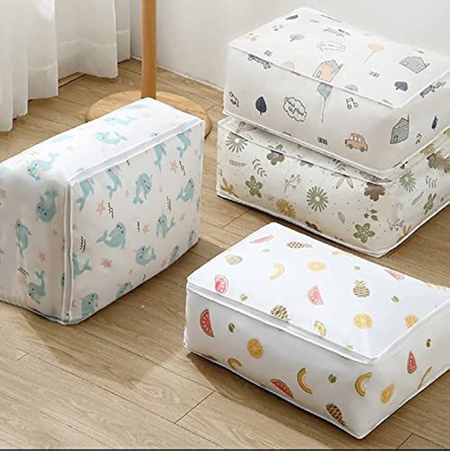 Giftock Storage Organizer, Moisture Proof Mildew Proof Dust Proof Quilt Storage Bags, for Storing Quilts Coats, Jackets Home Use Pillows, Blankets Underbed Storage Bag (58 * 40 * 22 CM) (3)