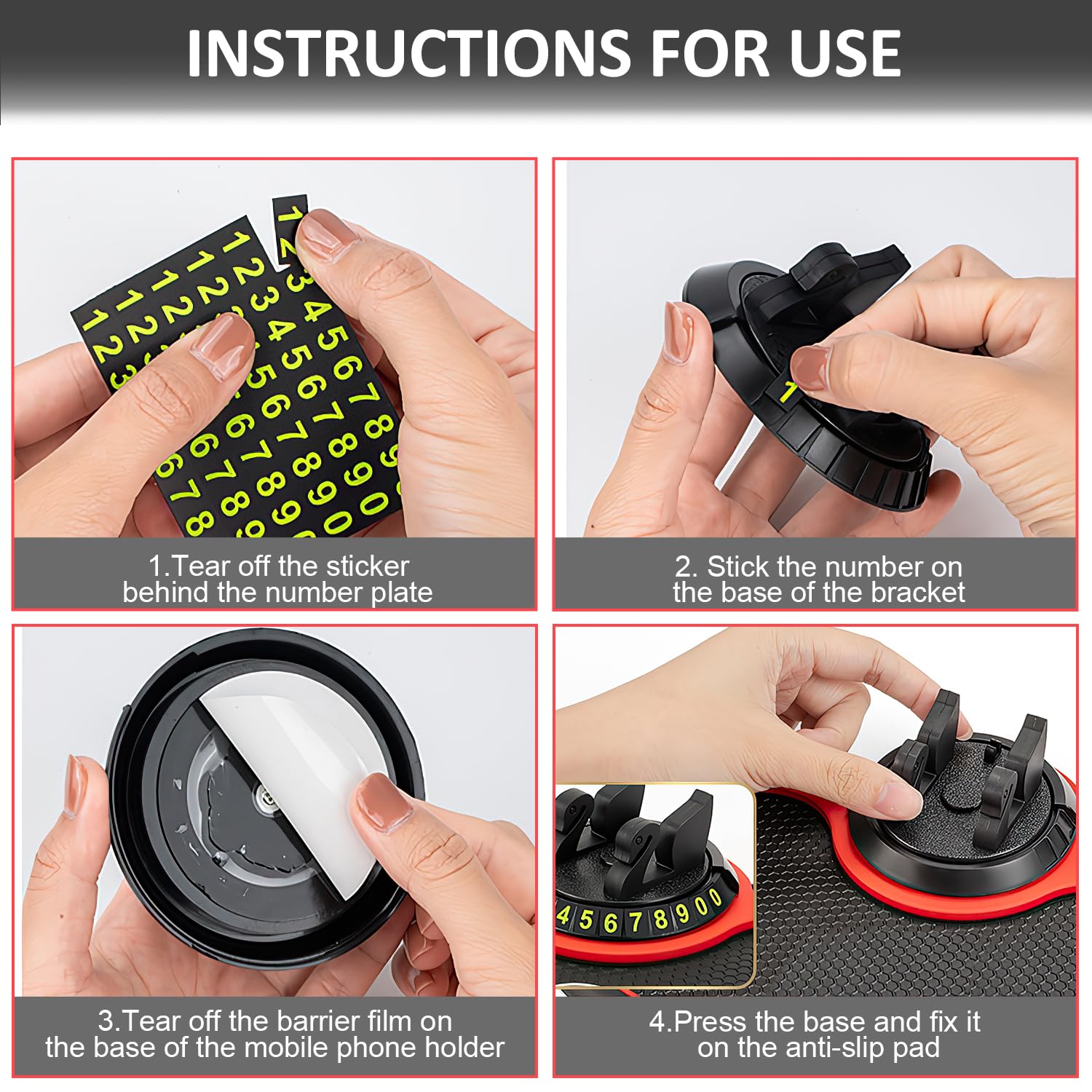 Giftock Multifunction Car Anti-Slip Mat Auto Phone Holder, Car Phone Mount Silicone Car Pad Mat, Rotatable Anti Skid Car Dashboard Sticky Pad,Universal Phone Holder for Phones, Keys, Gadgets (1 PC)