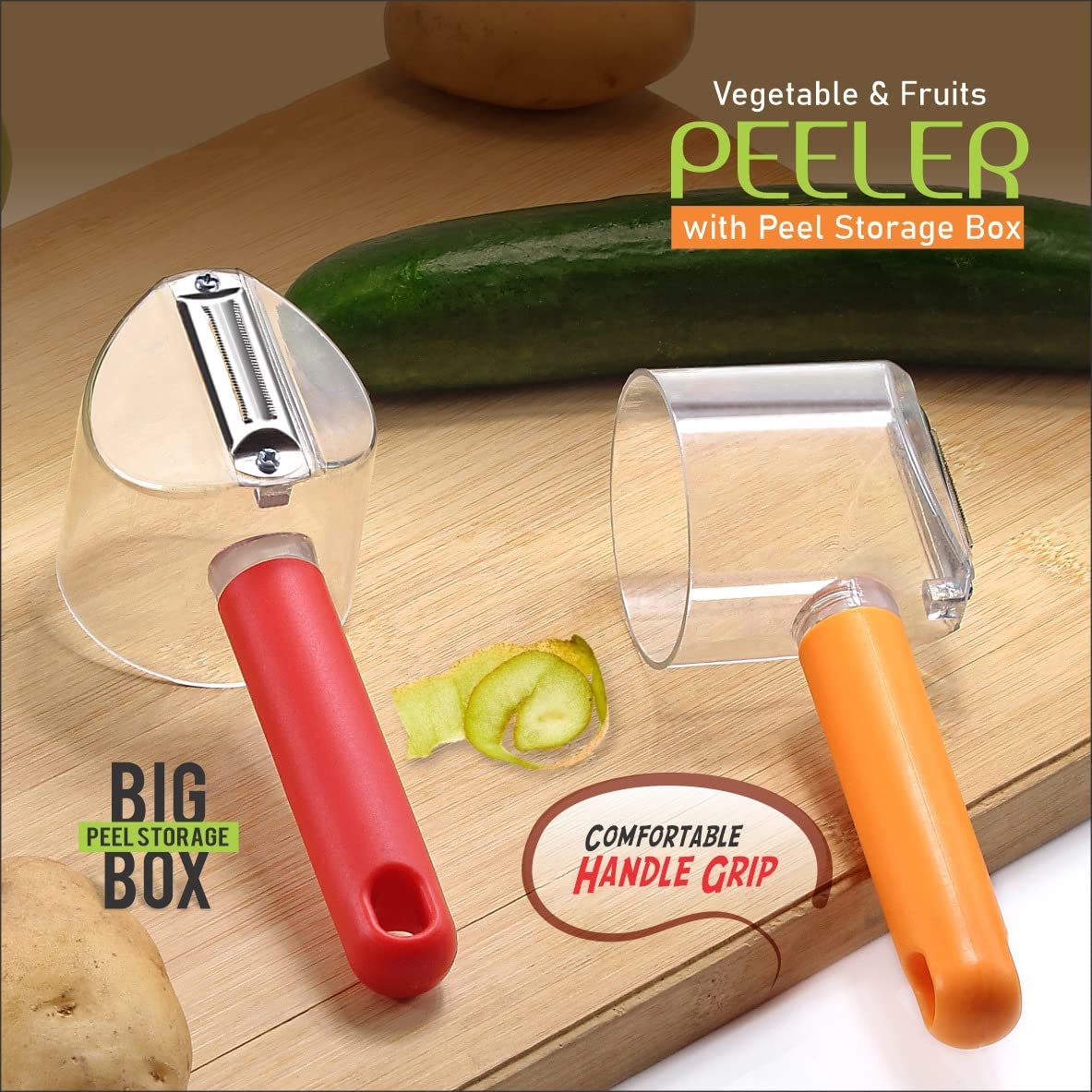 Giftock Multi Functional Storage Peeler,Fruit Peeler, Vegetable Peeler,Peeler with Storage Container,Shredder Peeler Slicer [1]