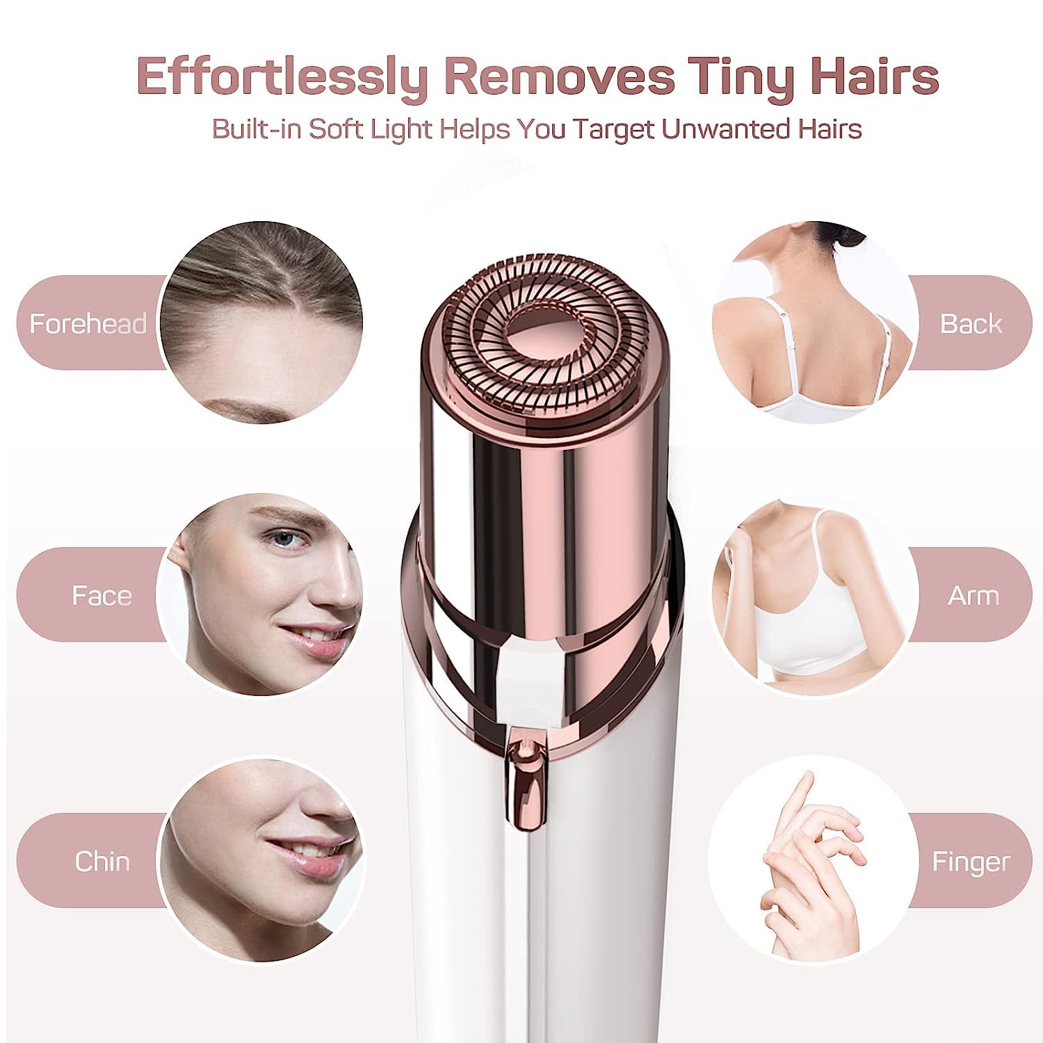 Giftock Eyebrow Hair Removal USB Rechargeble Pain Less Flawless Machine for Women & Men - Face, Chin, Cheek, Eyebrow, Upper Lip Hair Remover for Women - Lipstick Shaped (Eyebrow Trimmer)