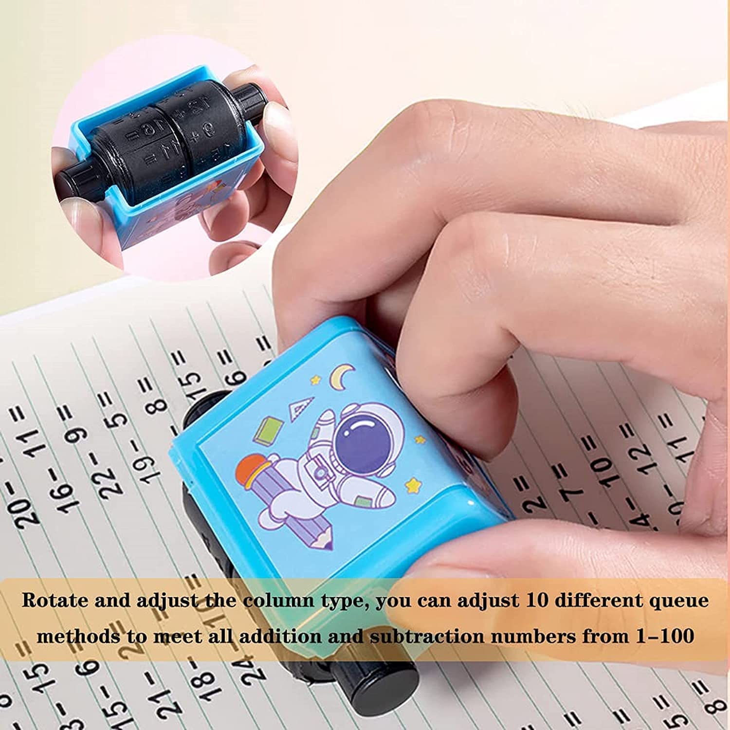 Giftock Smart Number Rolling Maths Stamps for Kids, Subtraction Maths Roller Stamp, Smart Math Roller 100 Learning Toy for Preschool, Stamp Art for Kids (Pack of 1- Multicolor) (Subtraction)