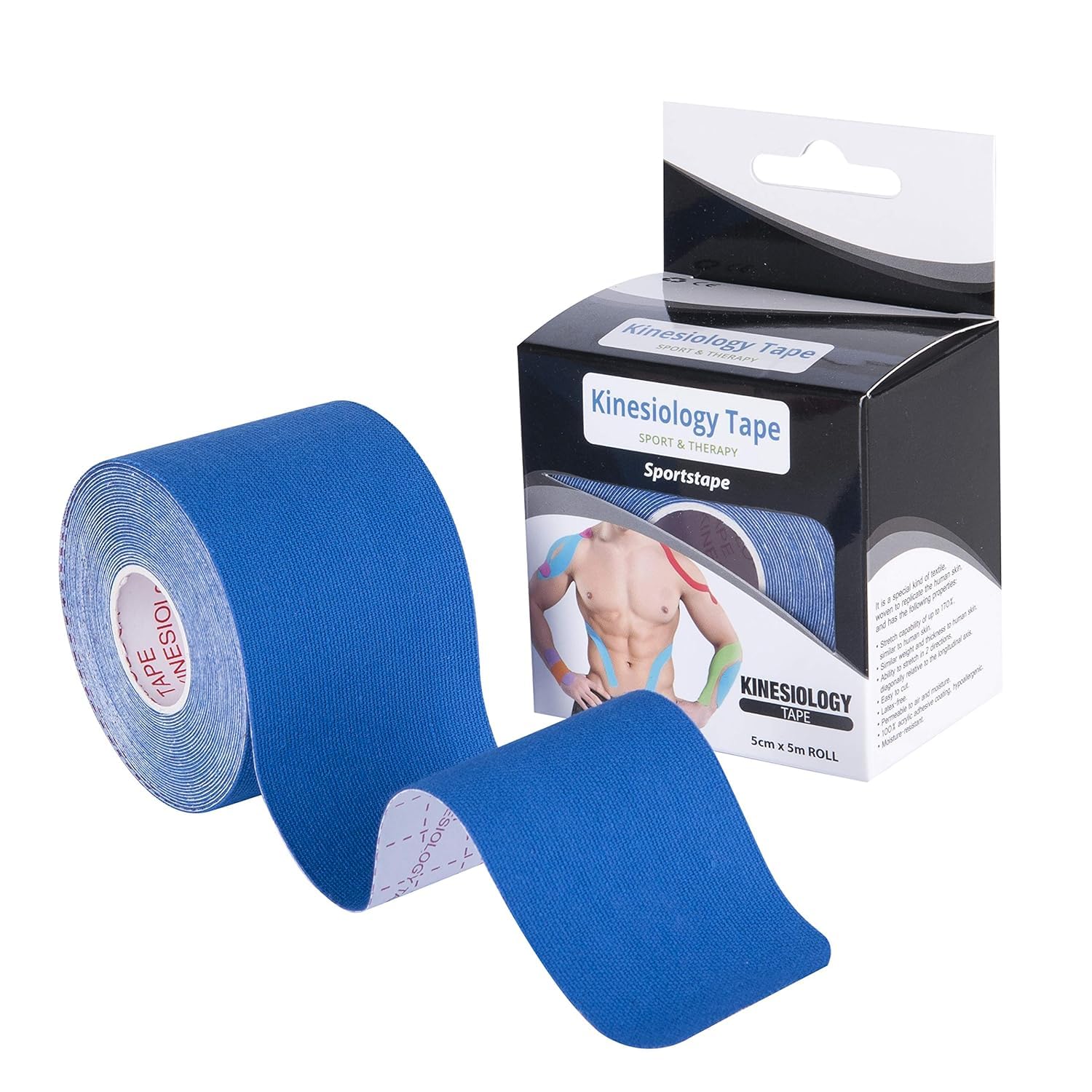 Giftock Tape 5cm * 5m Roll Strapping Taping Athletic Sports Tape for Men Knee Shoulder Elbow Ankle Neck Muscle Superior Waterproof Adhesion Non Latex Safe for Kids Pregnant Women