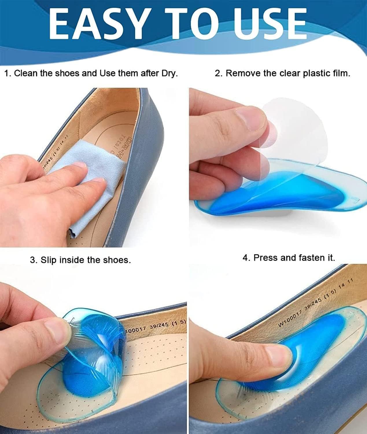 Giftock Kids Insole Orthotic Arch Support Insole Flat Foot Flatfoot Corrector Foot Care Shoe Cushion Insert Silicone Gel Orthopedic Pads (Pack of 1 Pair)