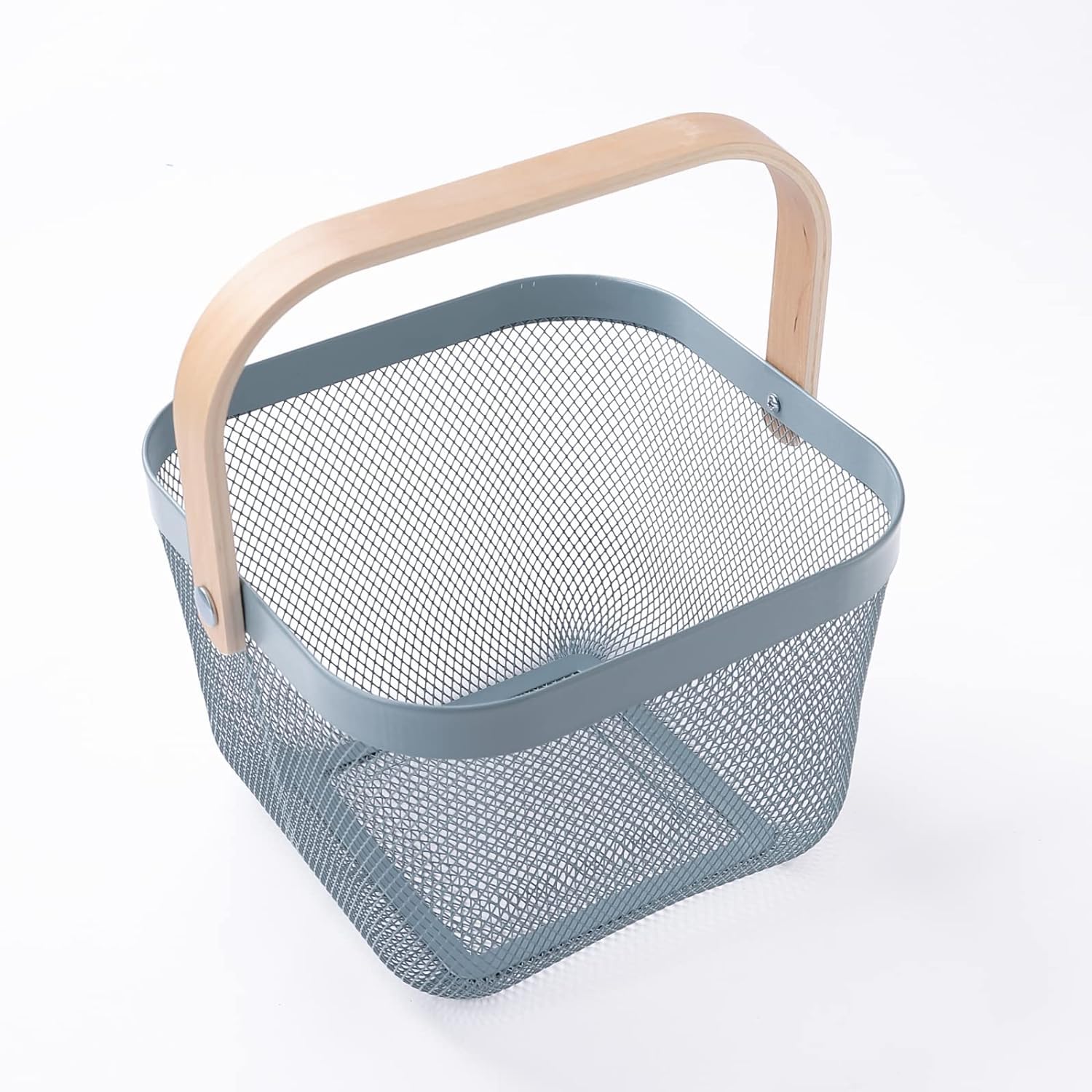 Giftock Metal Wire Basket With Handle|Storage Basket Fot Fruits, Books|Mesh Open Storage Bin|Storage Organizer