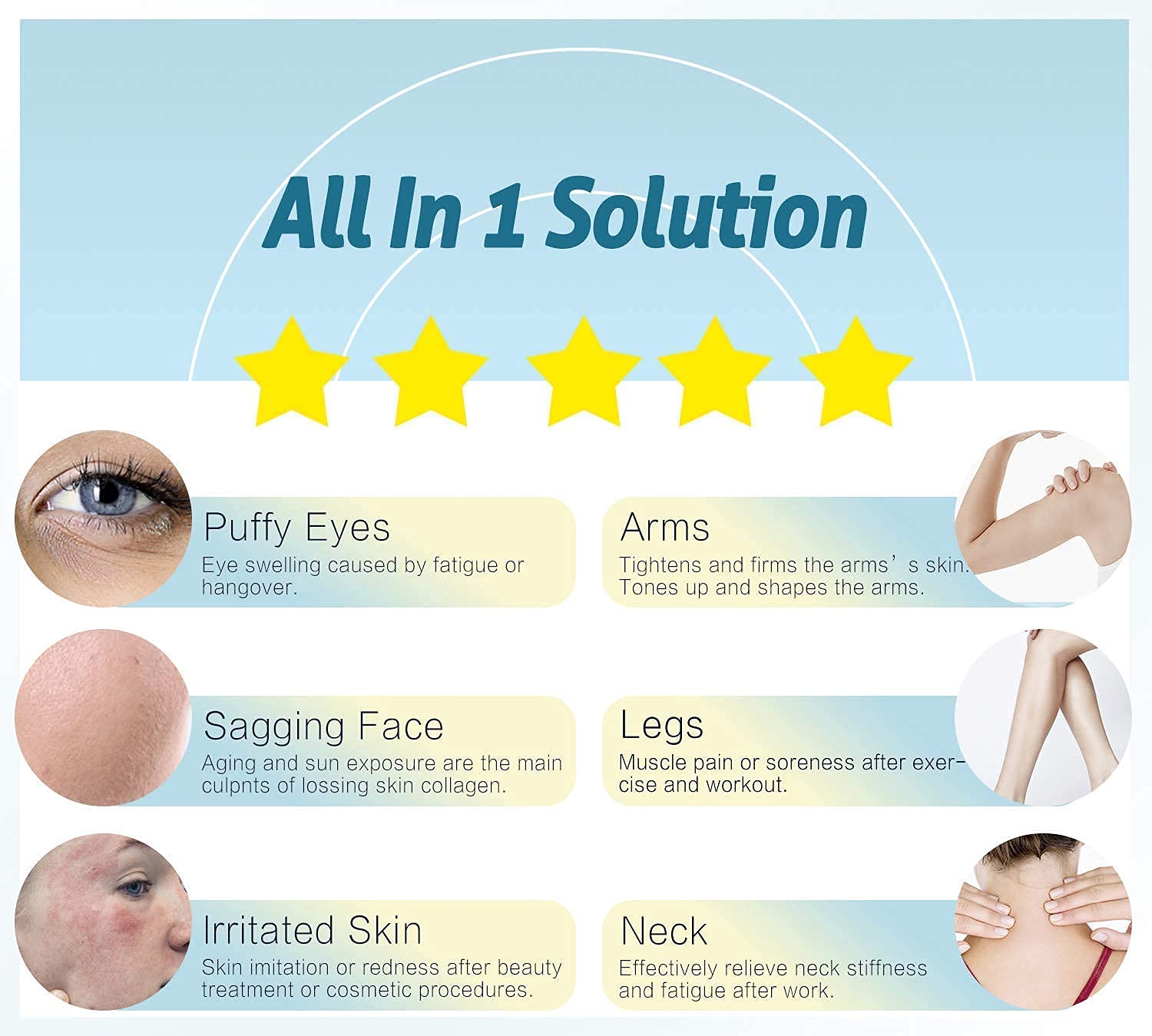 Giftock Ice Roller Face Massager Facial Skin Care Tool with Cooling Gel for Face and Eyes, Puffiness and Pain Relief for Women & Men