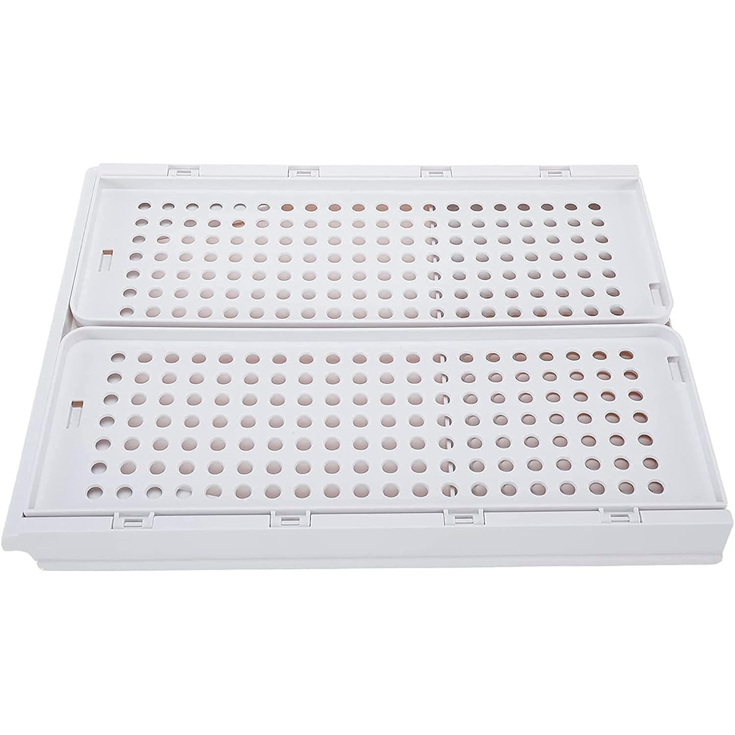 Giftock Plastic 4 Layer Adjustable Sliding Drawer, Foldable Closet Storage Drawer for Home & Office - White (Sliding Drawer)