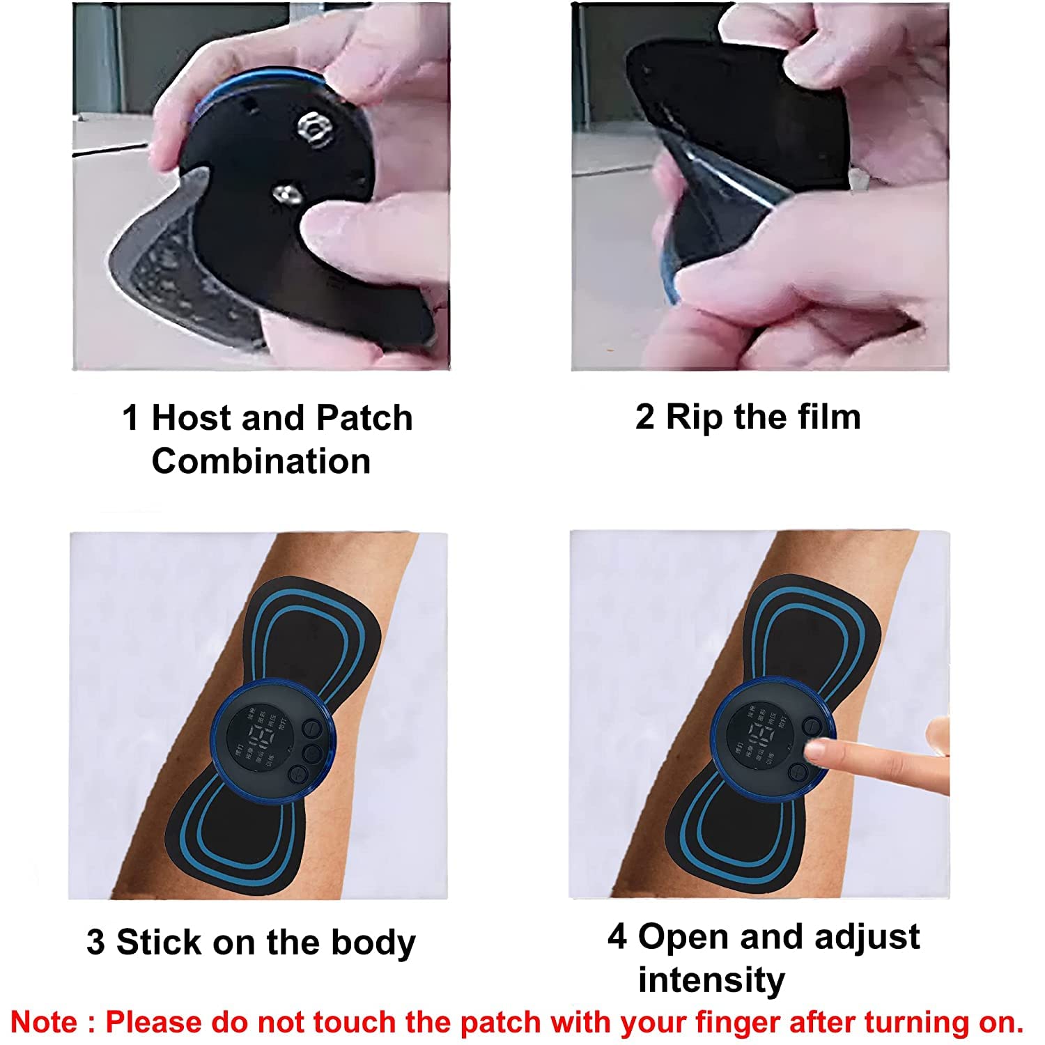 Giftock Mini Body Massager With 8 Modes&19 Strength Levels, Wireless Portable Neck Massager, Rechargeable Electric Massager Sticker, Body Massager Patch (Buttrefly pattern)