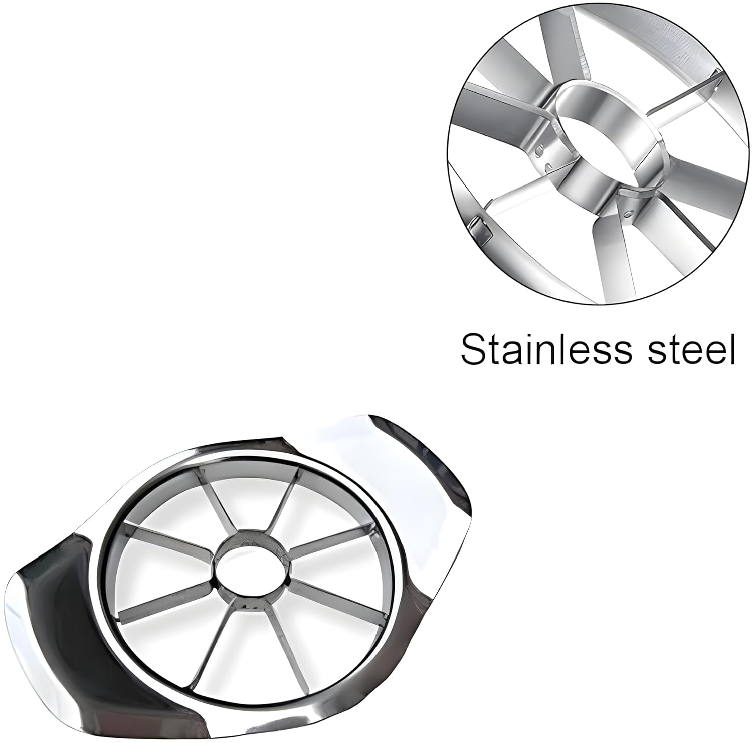 Giftock Apple Slicer, Corer, Cutter, Divider with 8 Stainless Steel Sharp Blades,Premium Dainty Gadget for Apples and More, Green (Steel Body)
