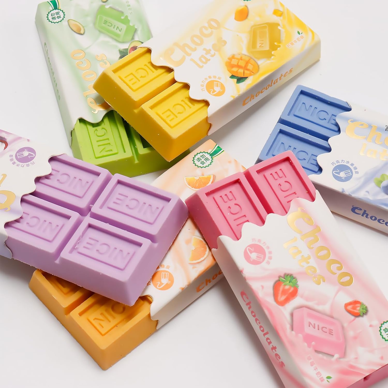 Giftock Chocolate Eraser Food Erasers for Gift School Supplies 6 Pcs