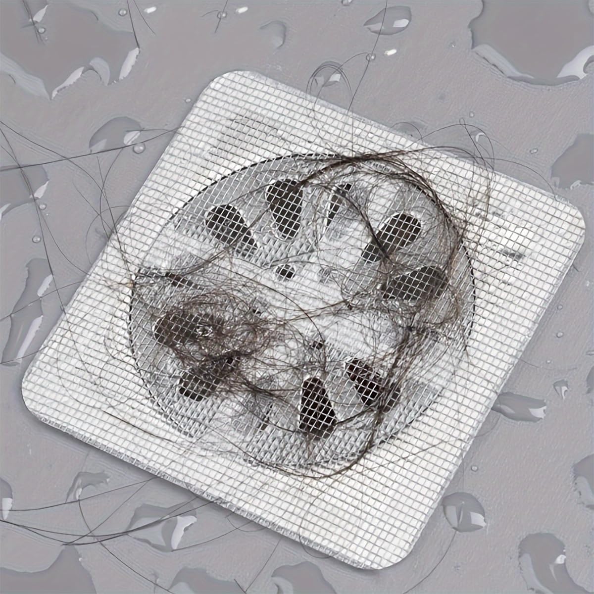 Giftock 20Pack Disposable Shower Drain Hair Catcher, Drain Hair Catcher Waterproof Mesh Stickers for Bathroom Accessories, Apartment Essentials for Kitchen, Sink, Bathtub (4" X 4")