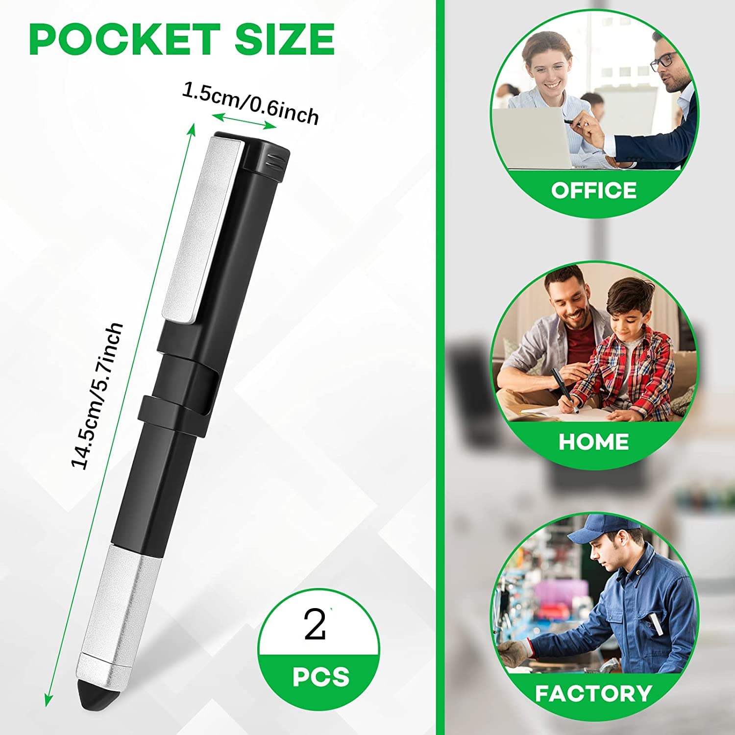 Giftock 2PCS Pen Shaped Phone Holder with Screwdriver Set, Touch Screen Stylus Pen, Multifunctional 4 in 1 Tech Tools Pen with Phone Stand & 7 common screwdriver bits for Home, School, Office ( Multi Tool Pen )