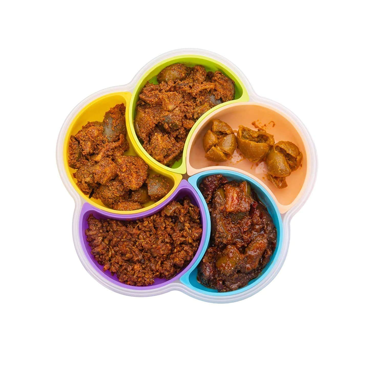Giftock Flower Spice Rack Set Useful for The Storage of Different Type Pickles, masalas, namkeens, Chocolates, Mouth fresheners and More
