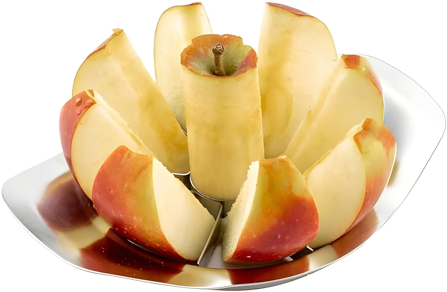 Giftock Apple Slicer, Corer, Cutter, Divider with 8 Stainless Steel Sharp Blades,Premium Dainty Gadget for Apples and More, Green (Steel Body)