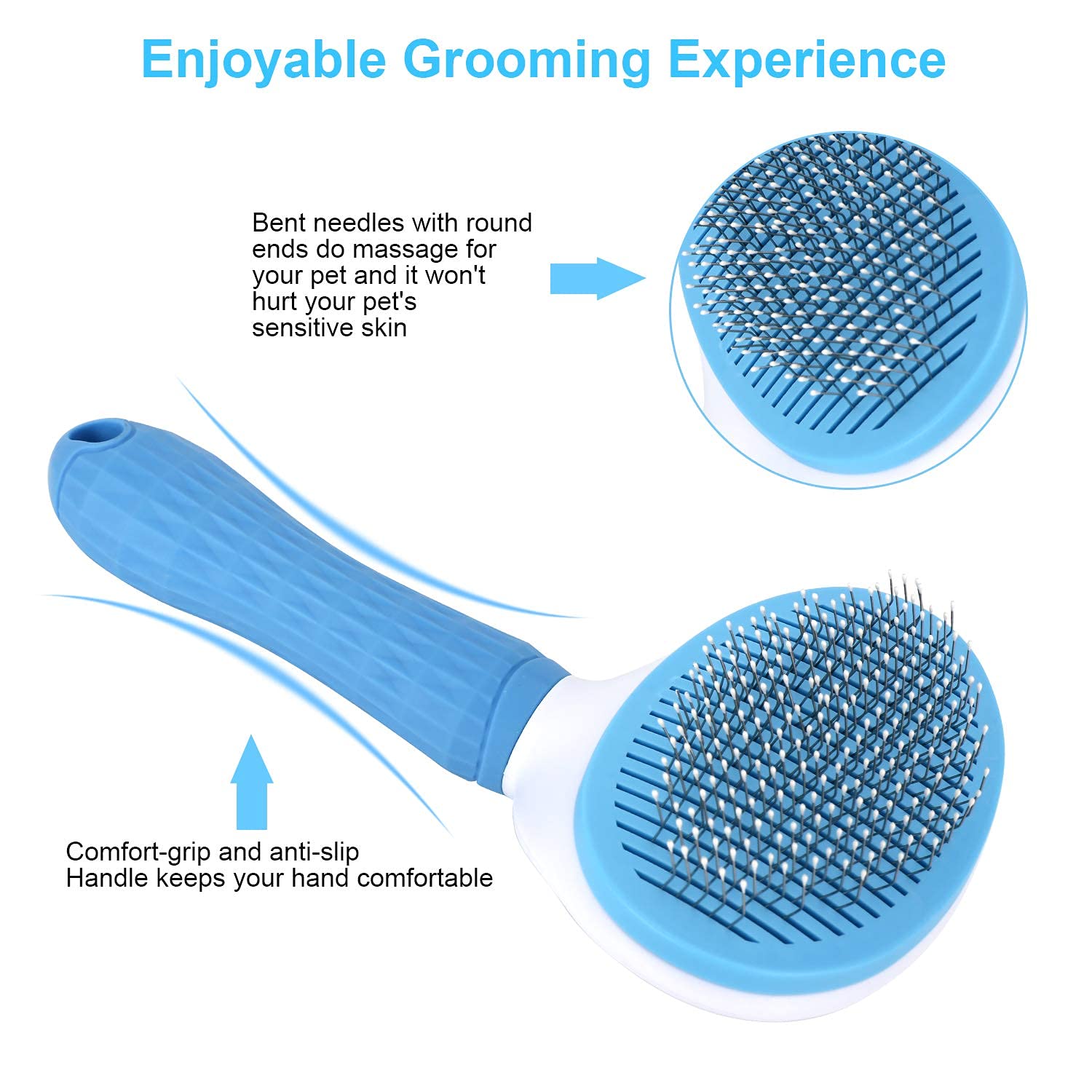 Giftock Dog Comb, Flea Comb for Dog, Labrador, Shih Tzu, Golden Retriever, German Shepherd, & Dog Grooming Comb Brush, Dog Hair Brush, Self Cleaning Dog & Cat Comb, Pet Hair Comb - Any Color - Pack of 1