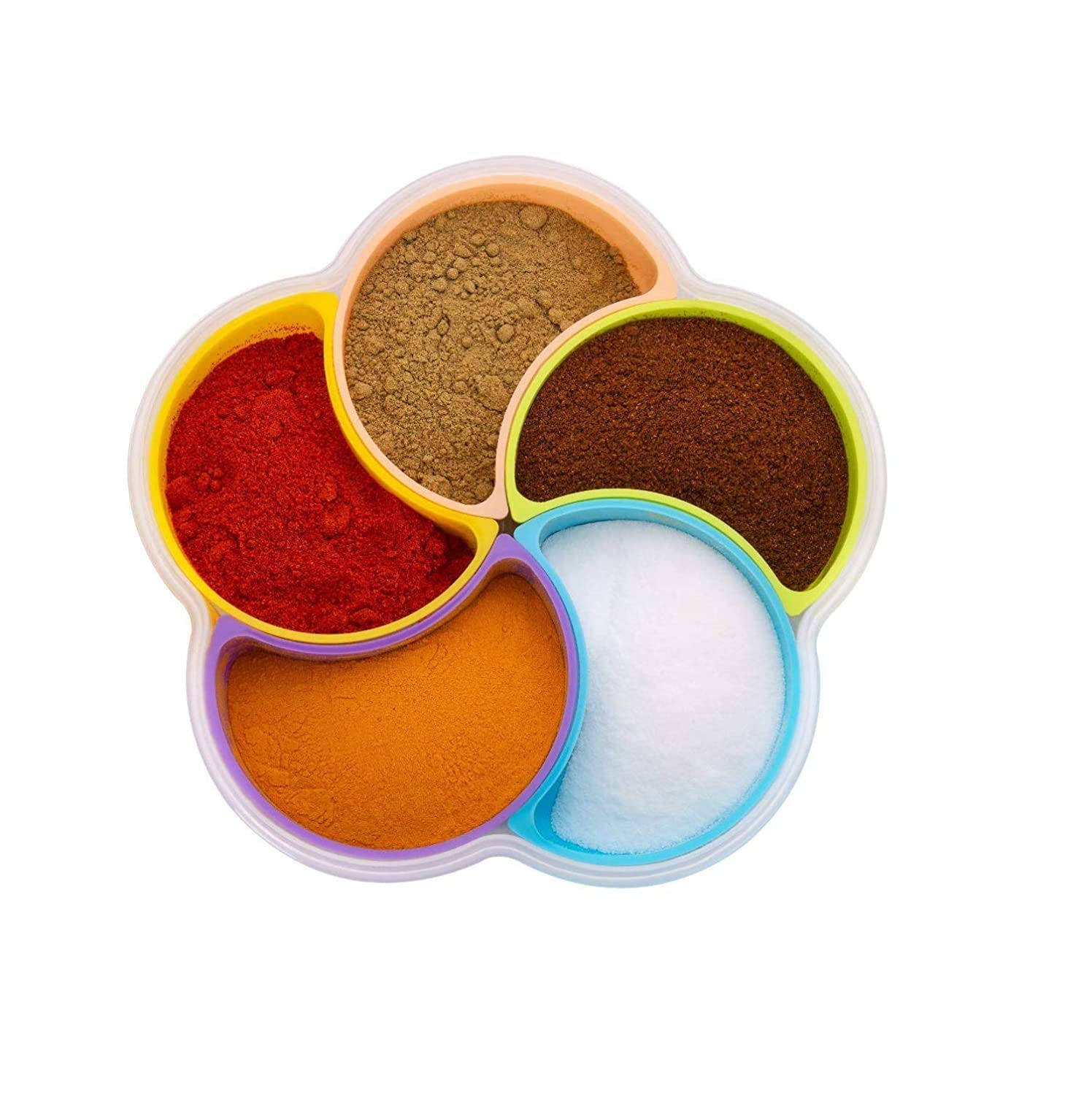 Giftock Flower Spice Rack Set Useful for The Storage of Different Type Pickles, masalas, namkeens, Chocolates, Mouth fresheners and More