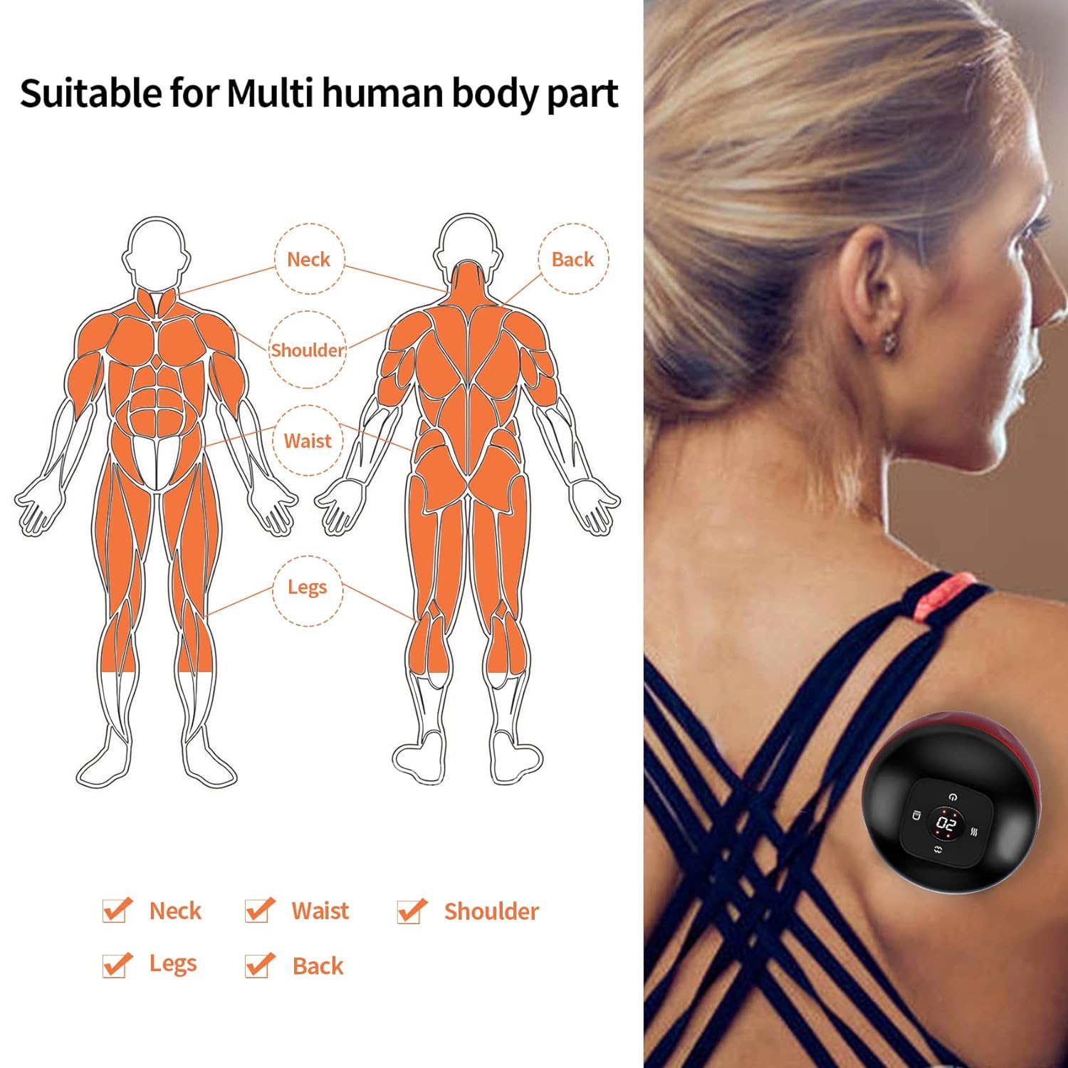 Giftock Smart Electric Cupping Therapy Set,Portable Massager 12 Levels Suction And Infrared Heating Muscle Massage Vacuum Therapy Machine,Multifunctional Dynamic Red Light Gua Sha Cupping Tool