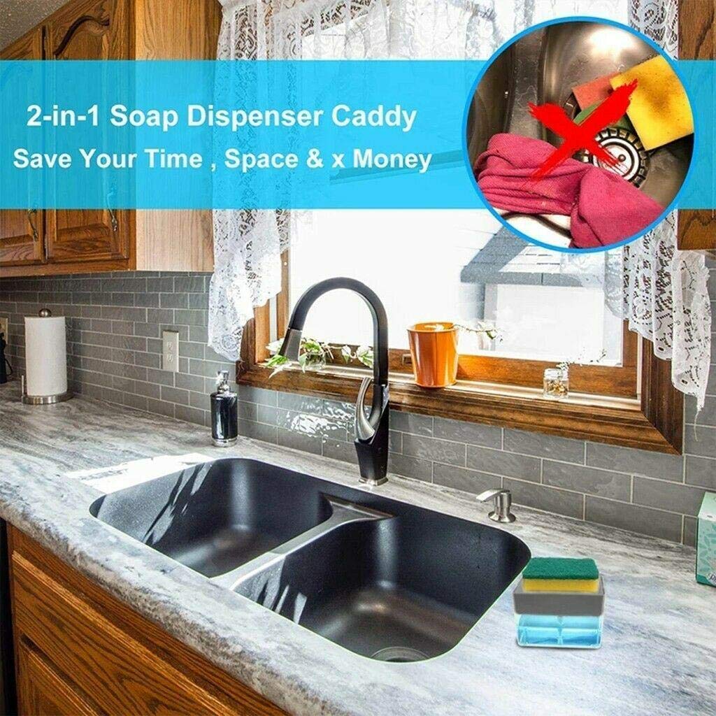 Giftock Tar Brush Dish Cleaning Brush with Liquid Dispensar Palm Dishes Pot, pan, Sink scrubbing Household soap Dispenser for Tool Dispensing wash Kitchen Utensils Scrubber Multipurpose in Home