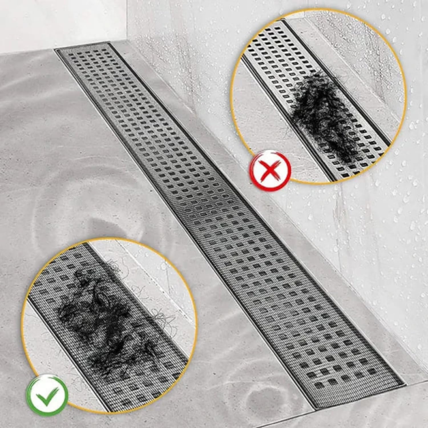 Giftock Kitchen Sink Strainer - Disposable Shower Drain Cover Hair Catcher Shower Drain Mesh Stickers, Reusable and Versatile Drain Cover for Bathroom Laundry Bathtub Kitchen Sink, 10x10cm (Round)
