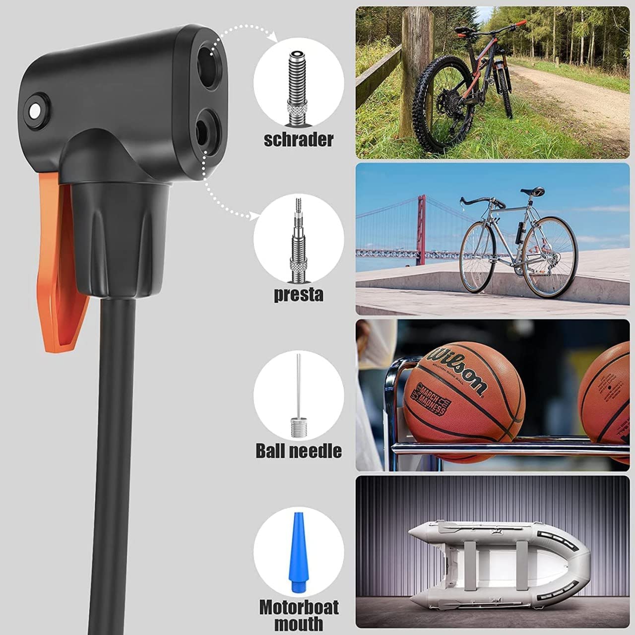 Giftock Double Cylinder Pump Car, Bike,Bicycle Pump & Cycle Pump Bicycle Tire Pump-160Psi-Multicolour