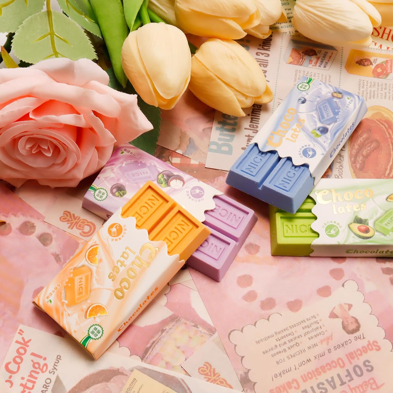 Giftock Chocolate Eraser Food Erasers for Gift School Supplies 6 Pcs