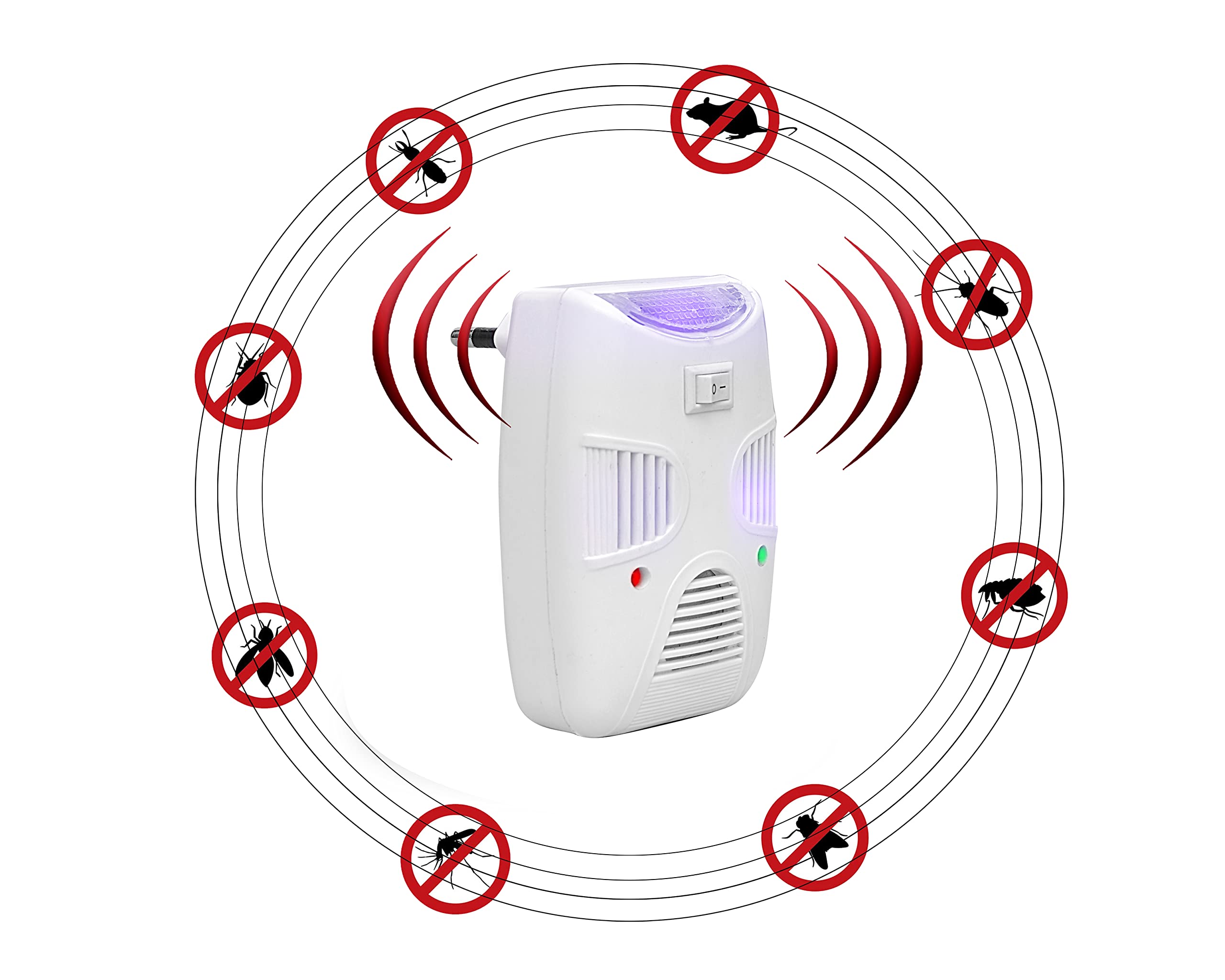 GiftockPEST REJECT Ultrasonic Pest Repeller to Repel Rats, Cockroach, Mosquito, Home Pest and Rodent Repelling Aid for Mosquito, Cockroaches, Ants Spider Insect Pest Control Electric Pest Repelling (White)