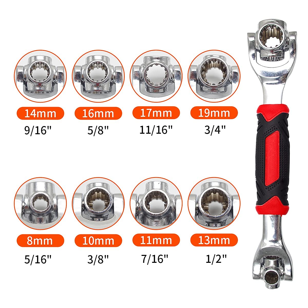 Giftock Tiger Wrench Universal 48 In 1 Socket Wrench Multifunction Wrench Tool With 360 Degree Rotating Head, Magnetic Spanner Tool For Home And Car Repair Tool Works, Torx