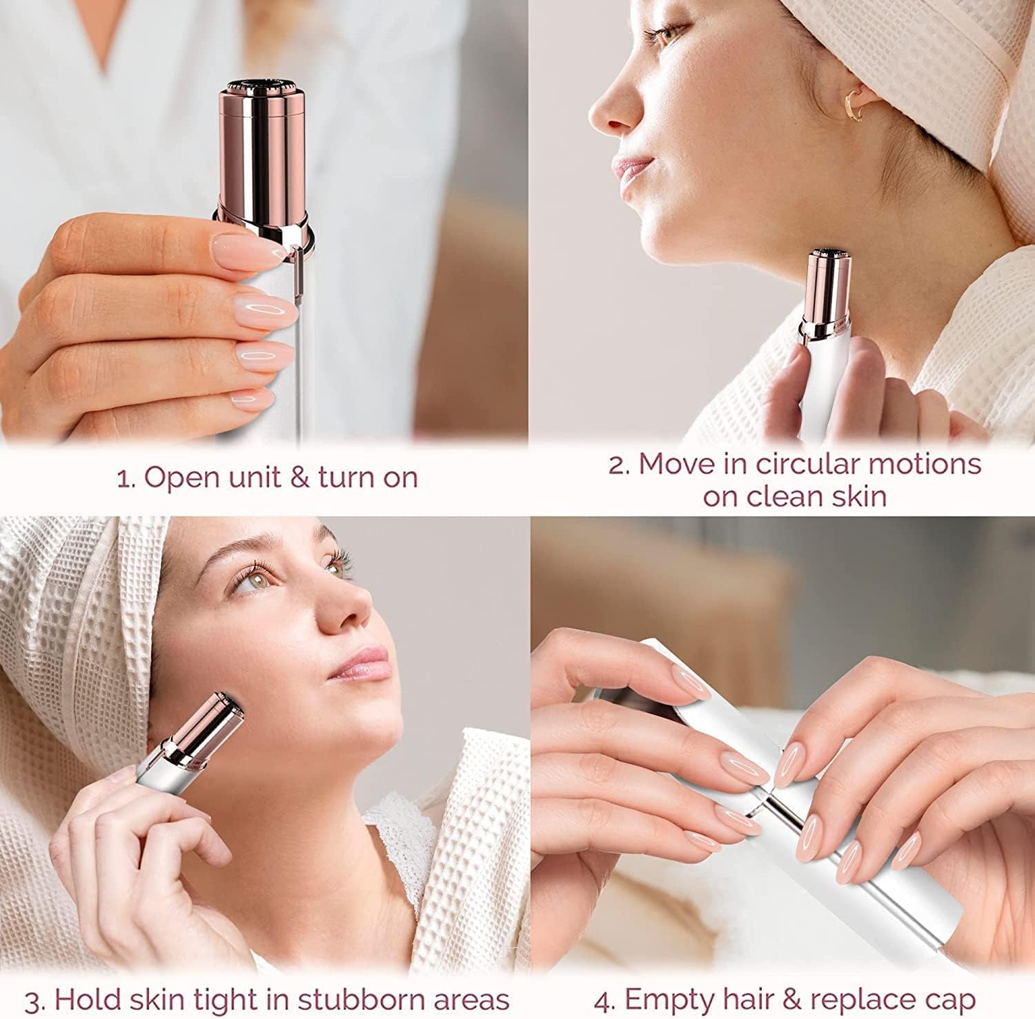Giftock Eyebrow Hair Removal USB Rechargeble Pain Less Flawless Machine for Women & Men - Face, Chin, Cheek, Eyebrow, Upper Lip Hair Remover for Women - Lipstick Shaped (Eyebrow Trimmer)