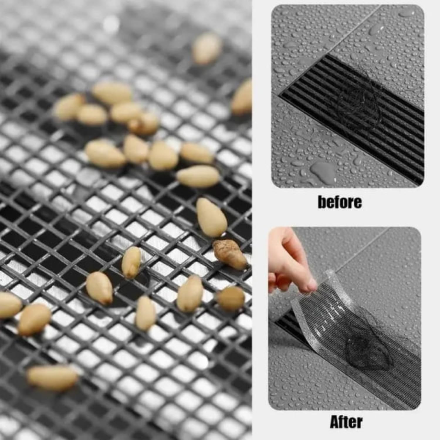 Giftock Kitchen Sink Strainer - Disposable Shower Drain Cover Hair Catcher Shower Drain Mesh Stickers, Reusable and Versatile Drain Cover for Bathroom Laundry Bathtub Kitchen Sink, 10x10cm (Round)