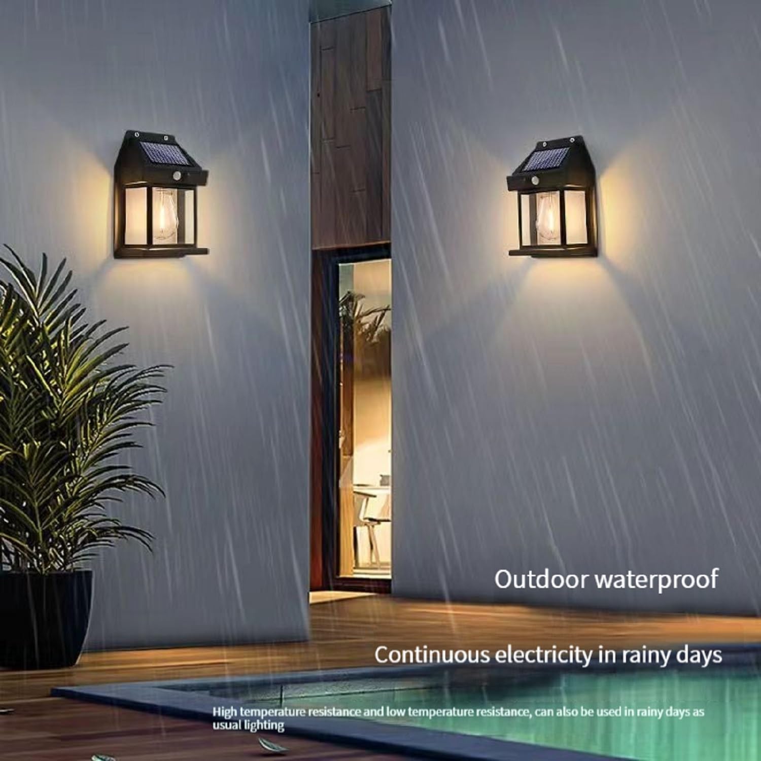 Giftock New Wireless Dusk to Dawn Motion Sensor LED Wall Sconce, Solar Light Outdoor Wall Light, Solar Lamp with Motion Sensor, Waterproof Outdoor Lamp for Garden, Patio, Yard (1 pc)