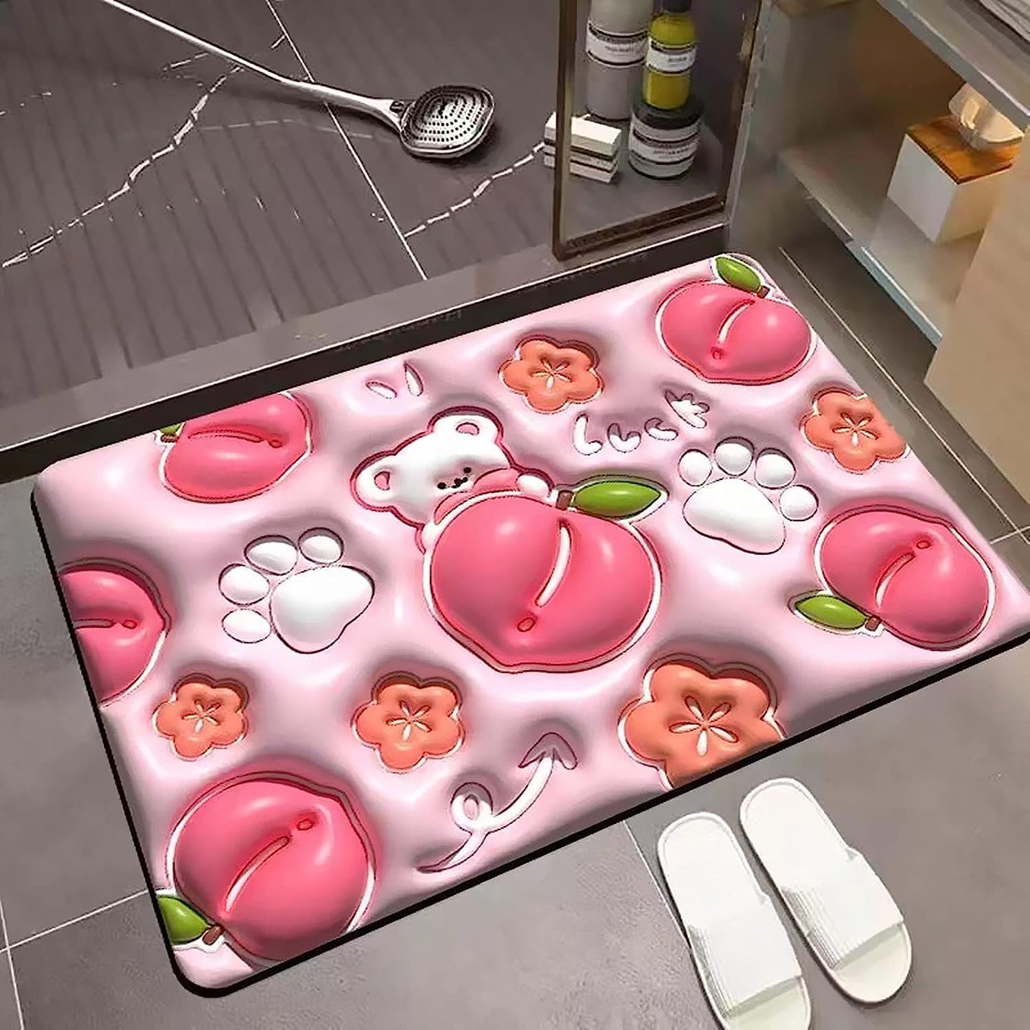 Giftock Bathroom Door Mat | 3D Visual Bathtub Mats | Anti-Slip Quick Drying Absorbent Sink Floor Rug | Anti Skid Water Soaking Mat | Floor Mat | (3D mat)(Multi Color)(Pack of) (1)