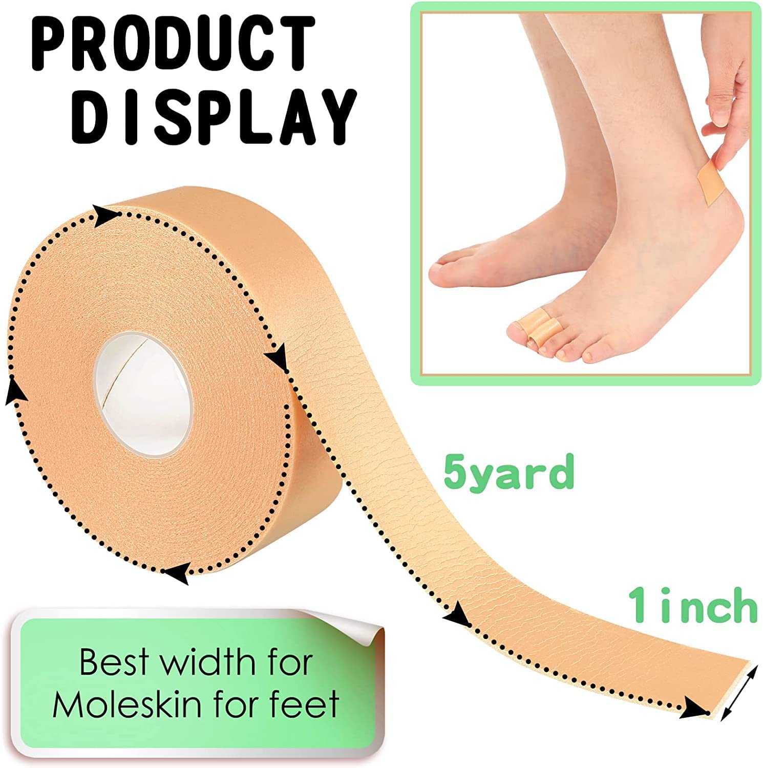 Giftock Import Export Waterproof Foot Care Sticker Heel Grip Tape Foot Care Protector Anti Slip Feet Pad Adhesive Heel Insole Cushion Shoe Tape for Skin Tape Bandages (Pack Of 1)