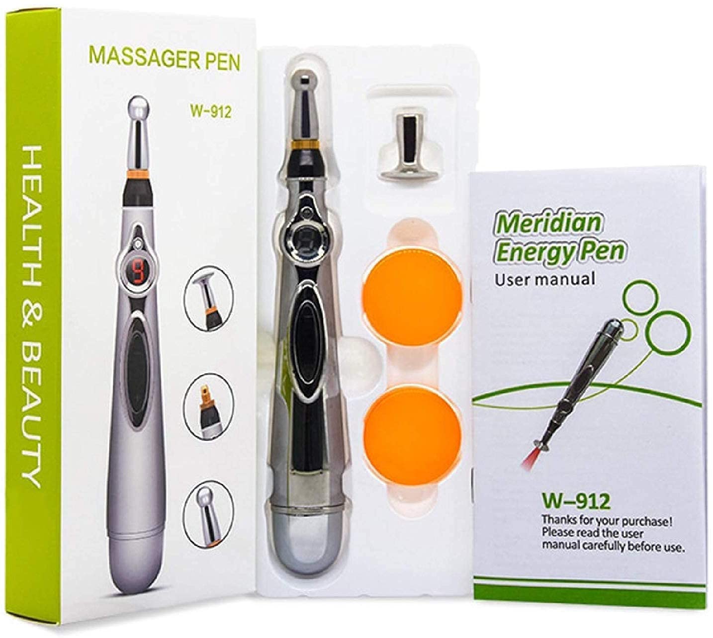 Giftock Sure Electronic Acupuncture Pen,Electric Meridians Laser Acupuncture Machine Magnet Therapy Instrument Meridian Energy Pen Massager Relief Pain Tools For Arthritis (Silver)