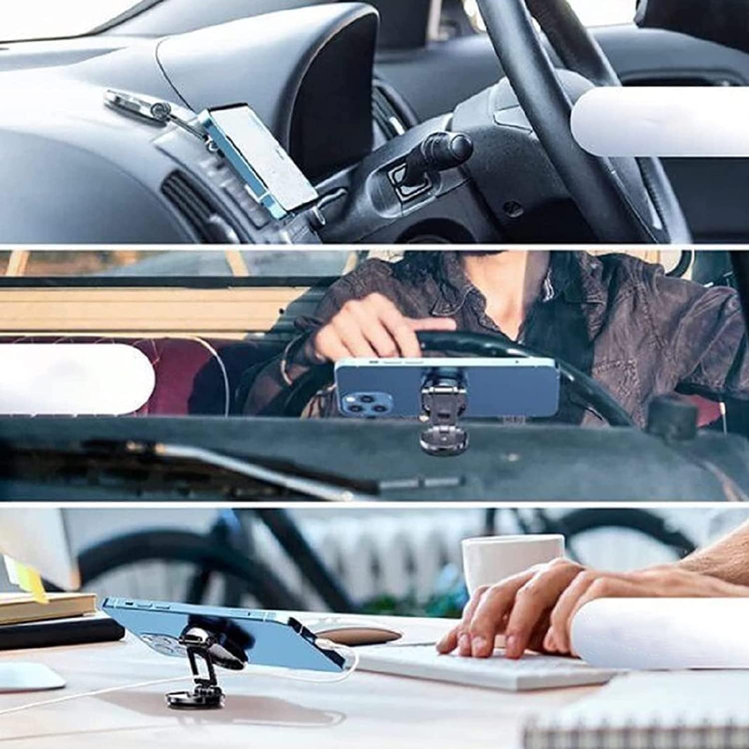 Giftock Mobile Holder for Car Stand Magnetic Phone Mount for Car Phone Holder Mount [Stronger 6X Magnets] 360°Rotation Universal Dashboard Phone Holder Magnetic Car Mount for All Phones