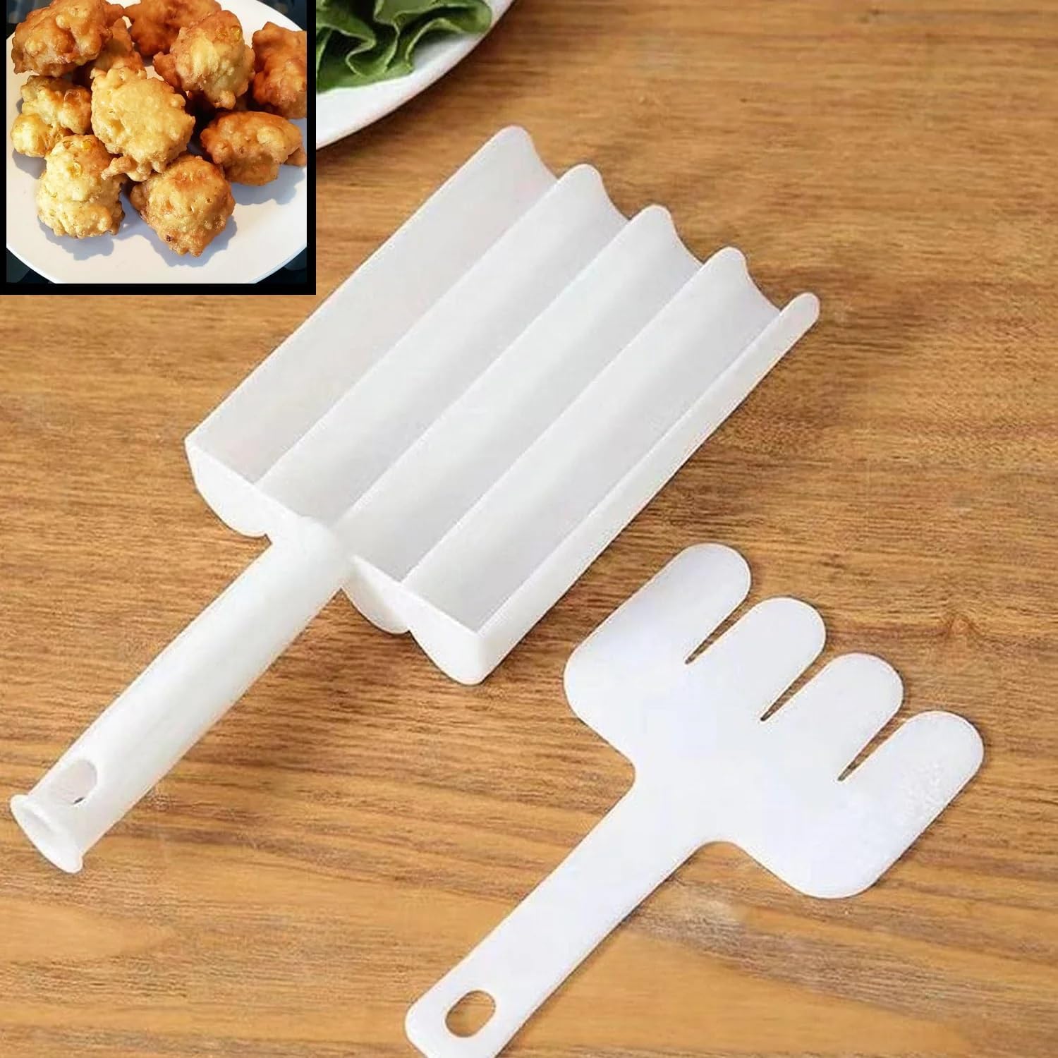 Giftock Small Multifunction Fritters Maker - Creative Fritters Scoop Multi-Function Ball Maker | Portable Maker for Making Cake Balls, Ice Cream Spoon, Doughnut, Hand Cutting Scoop (2pc Set)
