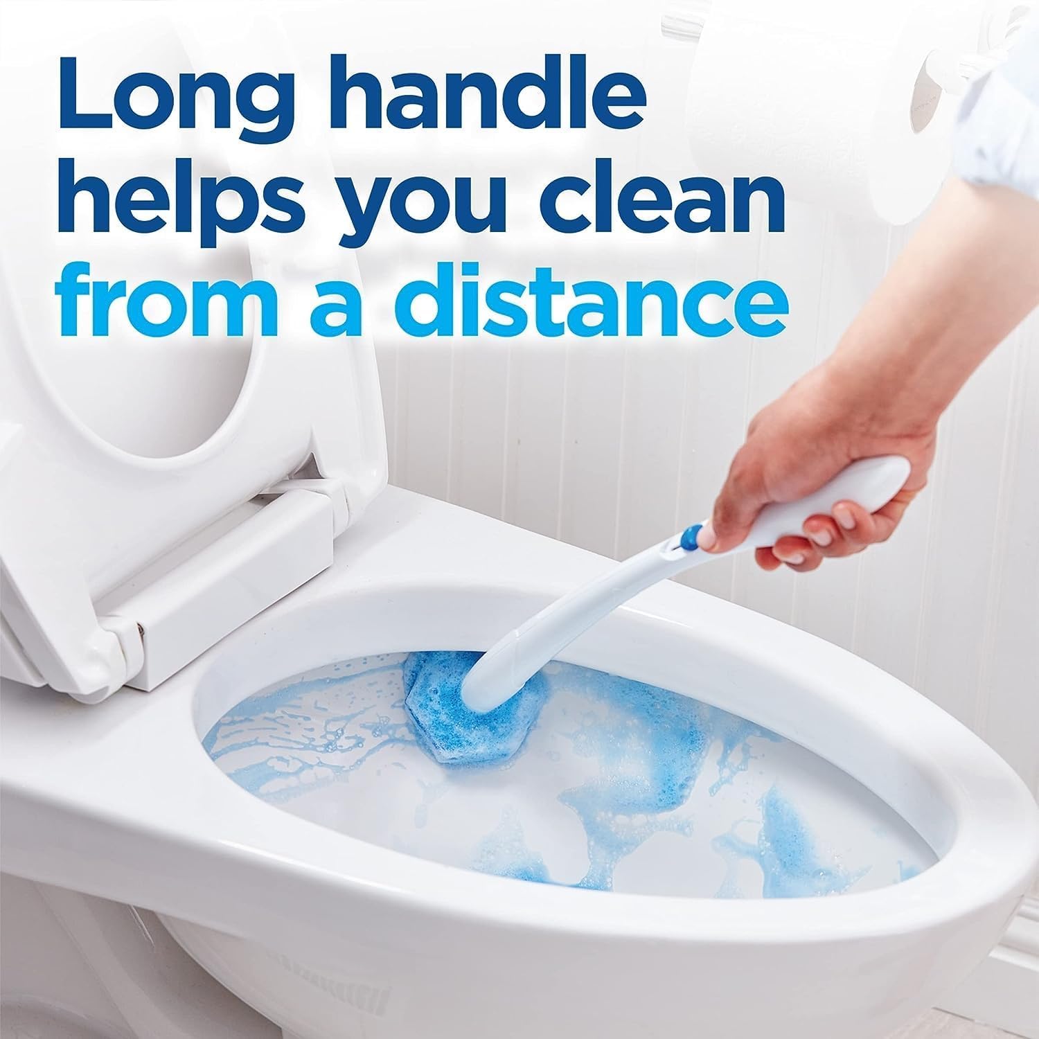 Giftock Disposable Toilet Brush, Disposable Toilet Cleaning System with Toilet Brush Refills, Toilet Brush Refills Toilet Brush and Holder Set Bathroom Accessory Sets Household Products