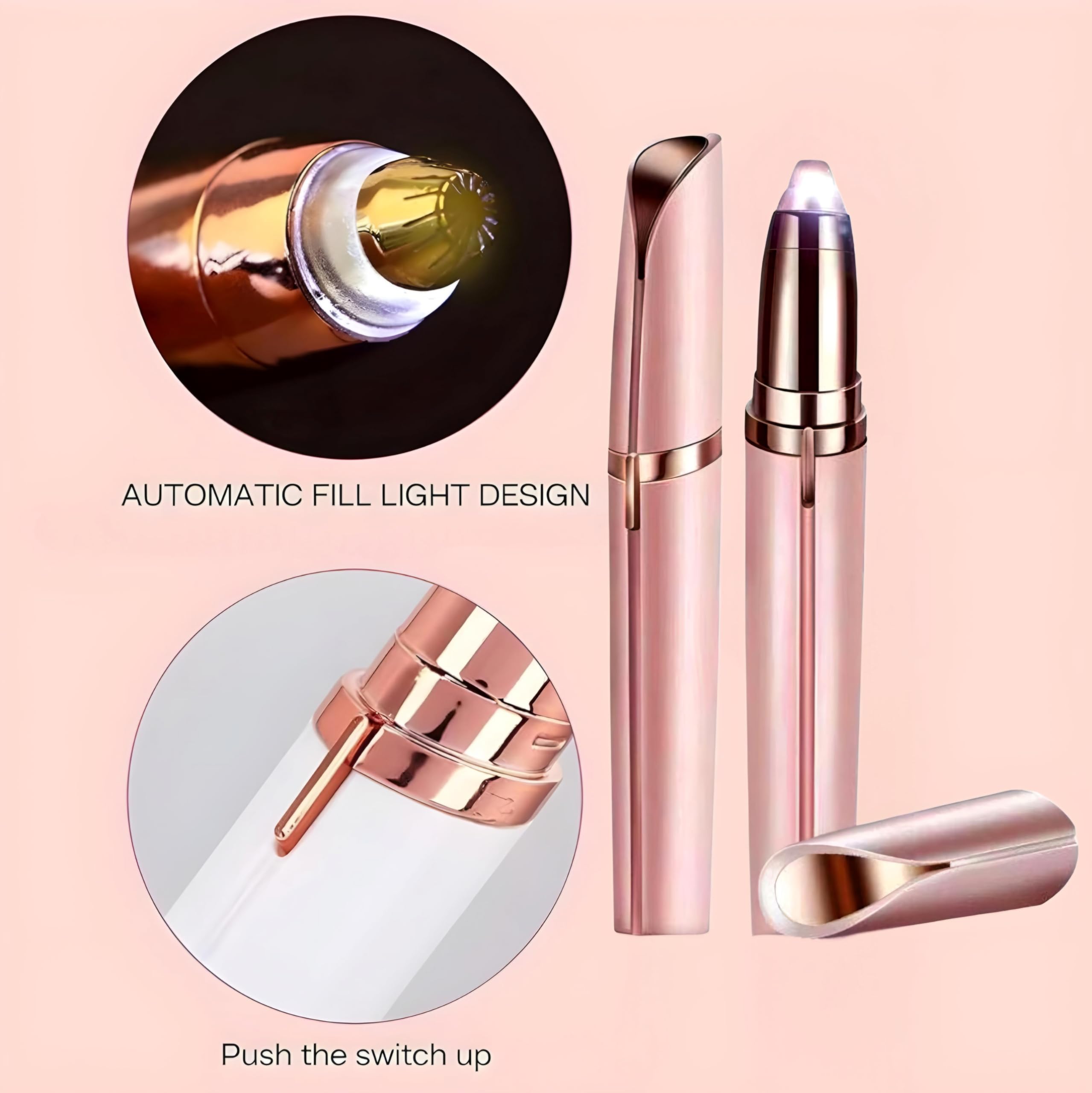 Giftock Eyebrow Hair Removal USB Rechargeble Pain Less Flawless Machine for Women & Men - Face, Chin, Cheek, Eyebrow, Upper Lip Hair Remover for Women - Lipstick Shaped (Eyebrow Trimmer)