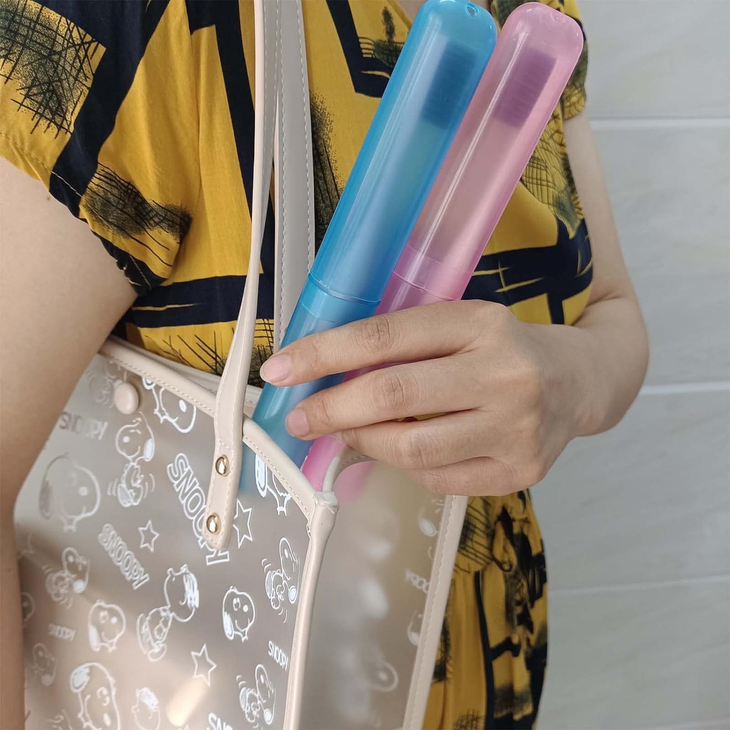 Giftock Toothbrush Holder Cover Case Storage Box Capsule Shape for Bathroom,Travelling Portable (Multi-Color-Plastic) (4)