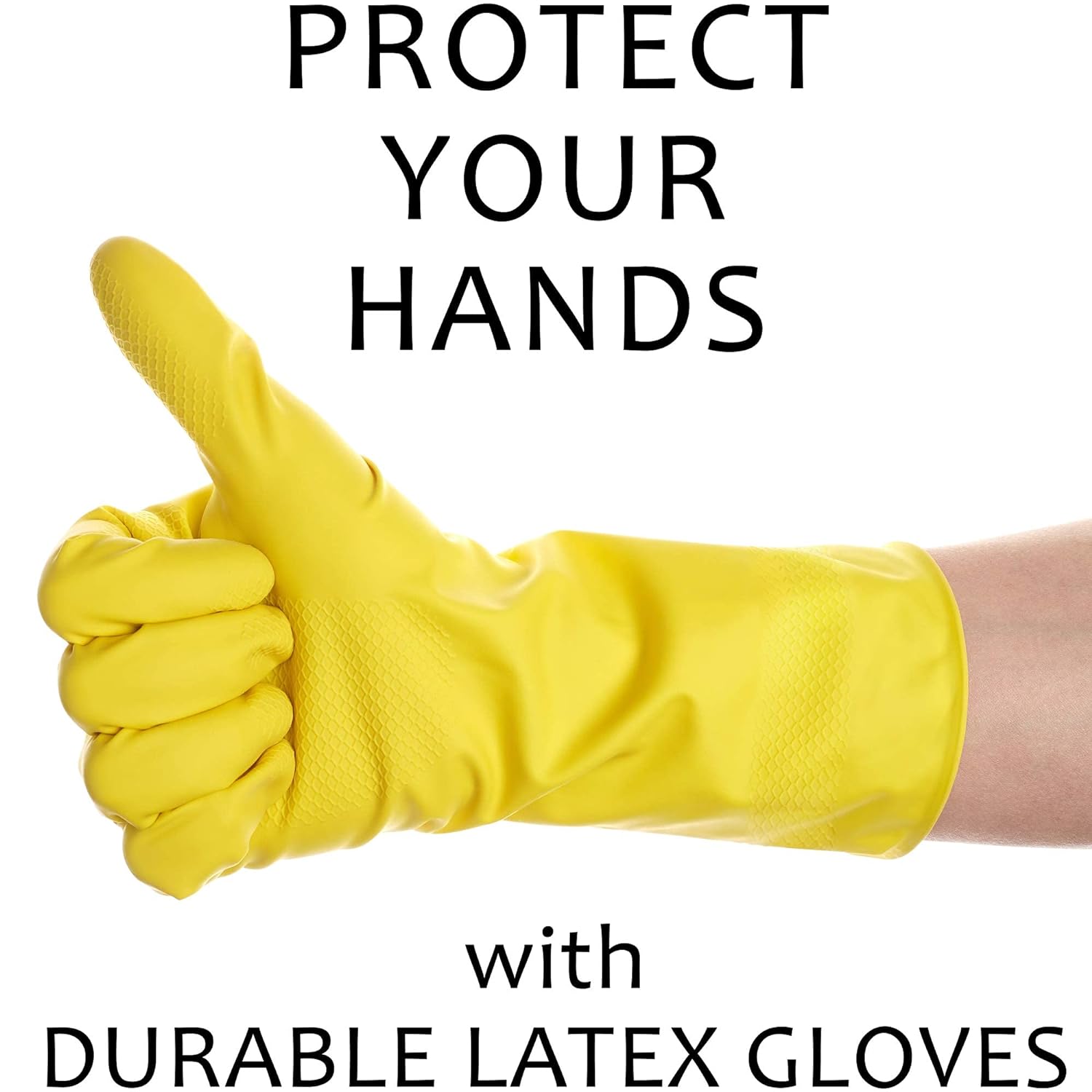 Giftock 3 Pair Reusable Household Rubber Cleaning Gloves,Dishwashing Gloves, Kitchen Cleaning, Working, Painting, Gardening, Pet Care || (Free Size, Yellow)