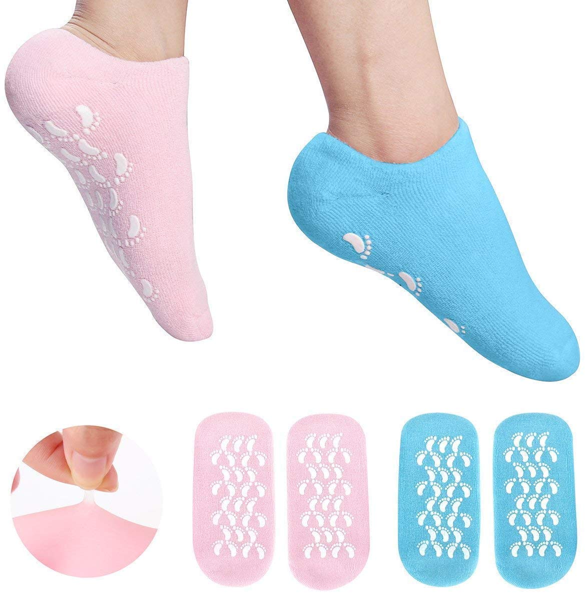 Giftock Silicon Socks Heel for Crack (1 Pair) Spa Gel Socks for Women and Men, Feet Protector Crack Heel Repair Socks with Moisturizing Natural Oil and Vitamin E Repair Dry Cracked Feet & Soften Skin