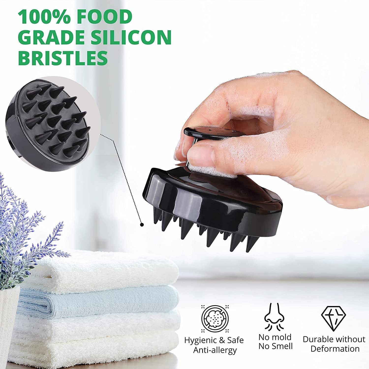 EPISKEY® Scalp Massager Shampoo Brush, Scalp Massage Shampoo Brush Shower Head Scrubber Scalp Brush (BLUE-35)